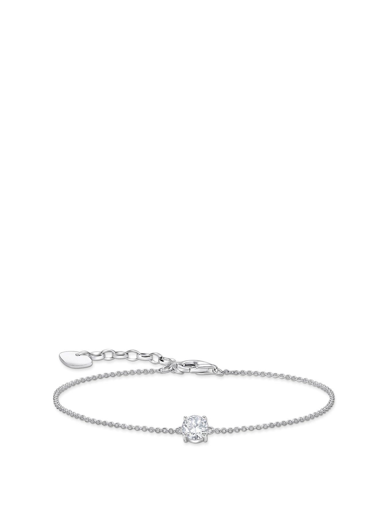 undefined Large zirconia pendant bracelet: elegant, versatile, silver