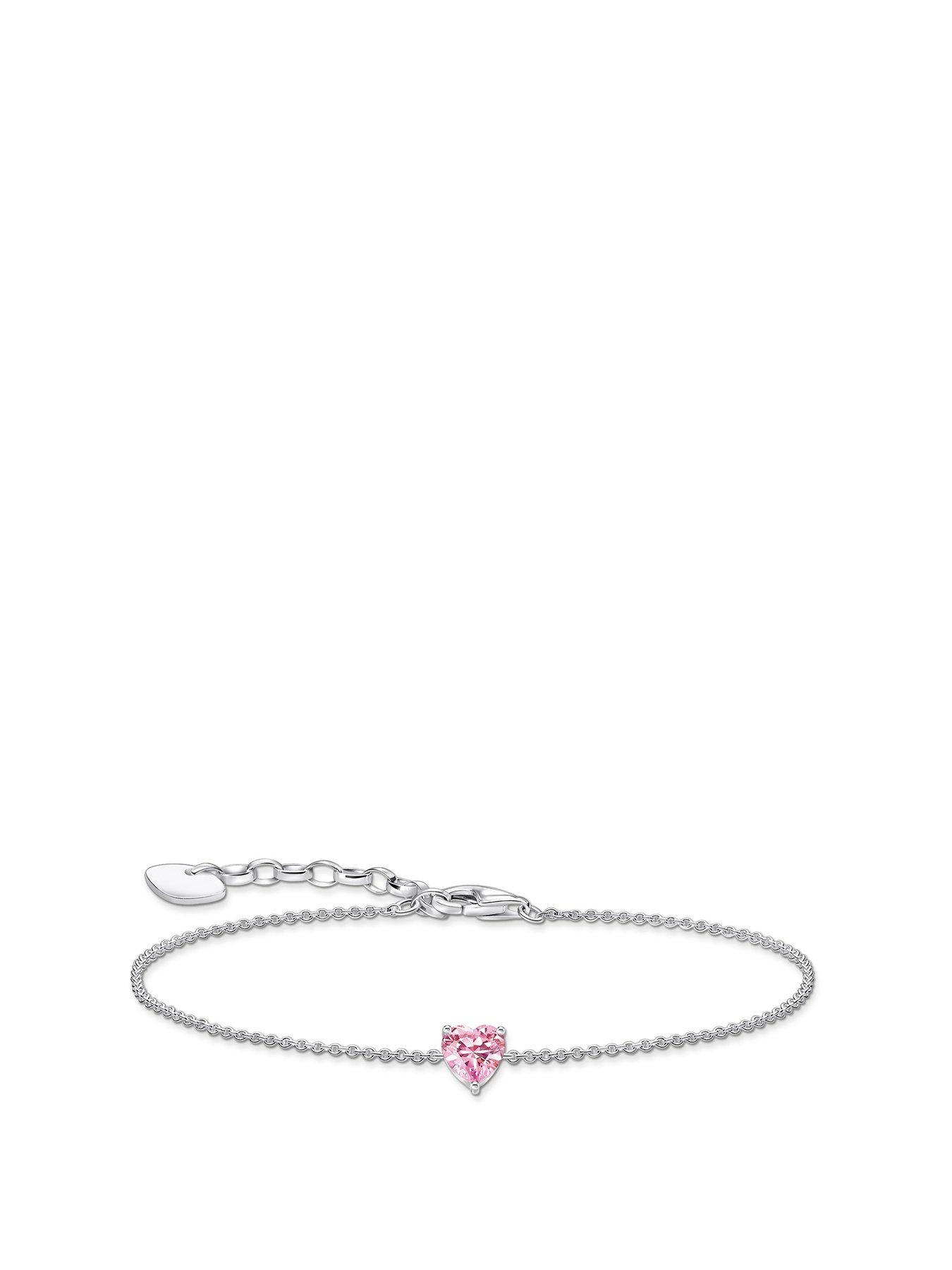  image of thomas-sabo-large-heart-pendant-bracelet-romantic-versatile-adjustable-length