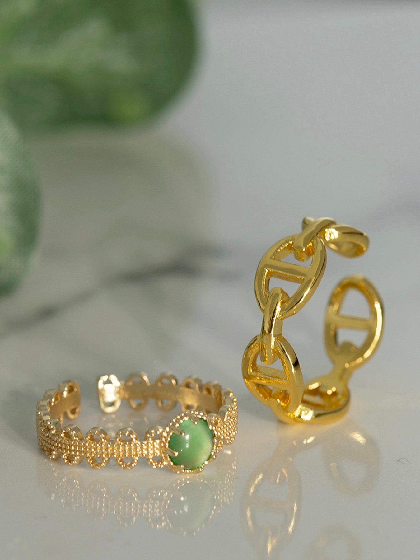 the-love-collection-set-of-2-gem-and-pattern-ring