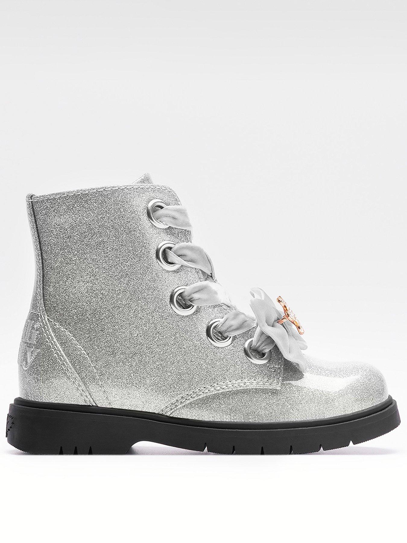 undefined Fior Di Fiocco Carraige Lace Up Ankle Boot - Silver