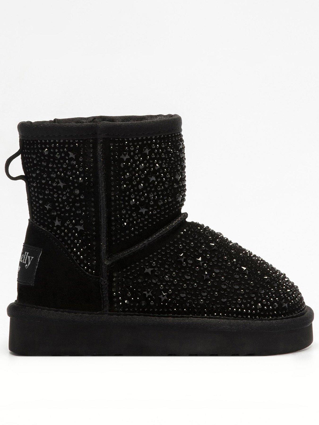 undefined Olivia Embellished Ankle Boot - Black