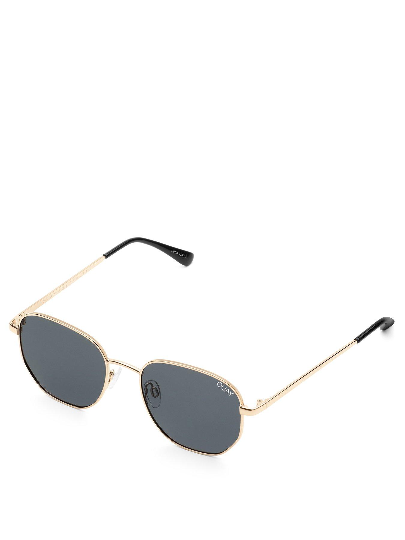 QUAY AUSTRALIA Big Time Metal Frame Aviator Sunglasses Gold littlewoods