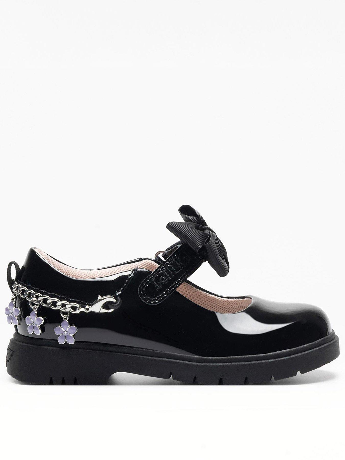 undefined Anastasia Bracelet Chunky Sole Mary Jane School Shoe - Black