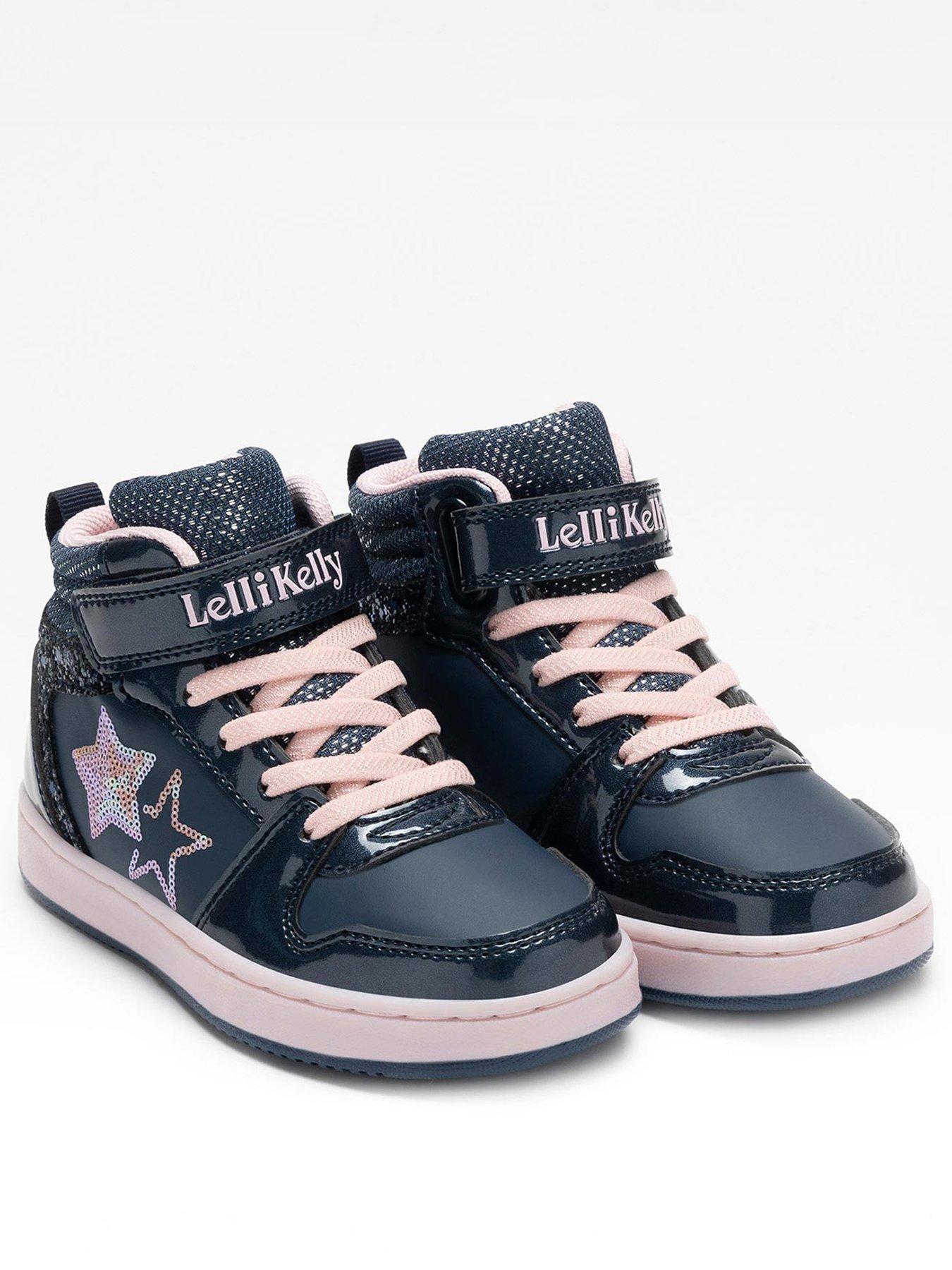  image of lelli-kelly-serena-sequin-heart-high-top-trainer-navy