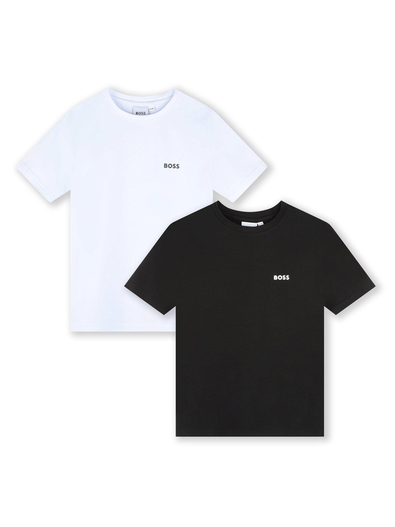 BOSS Boys 2 Pack Short Sleeve T-shirts - White/black
