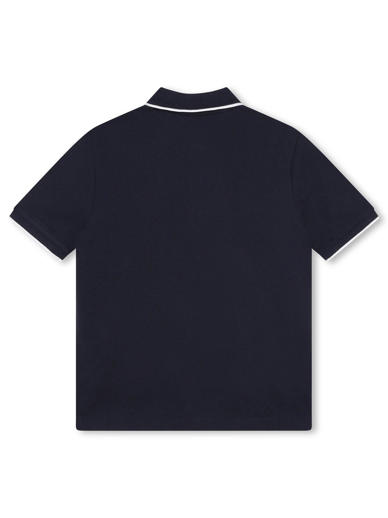  image of boss-boys-short-sleeve-logo-polo-navy
