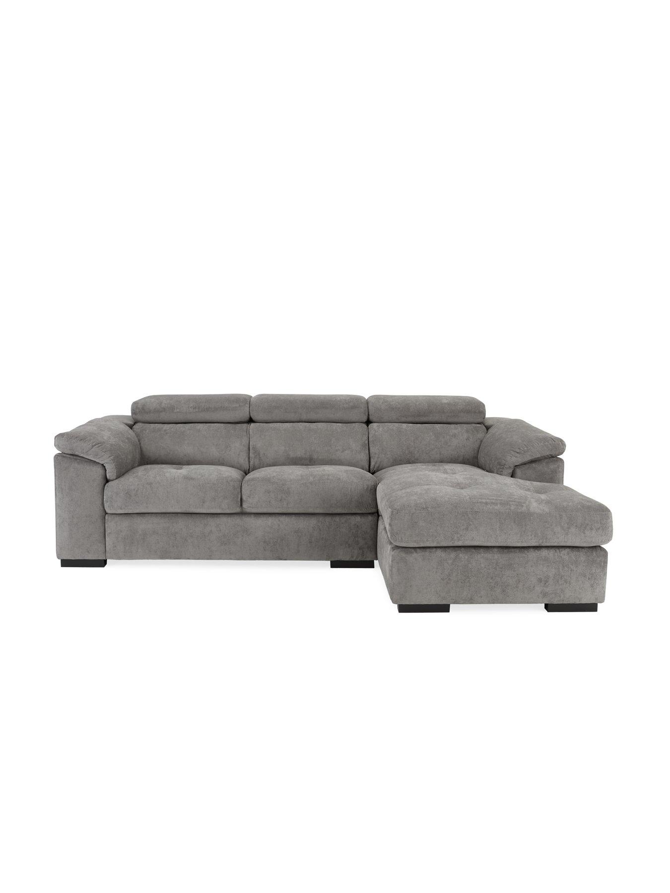 Image 4 of 7 of The Very Collection Brady Right Hand&nbsp;3 Seater&nbsp;Fabric Chaise&nbsp;Sofa - Grey/Walnut - FSC Certified