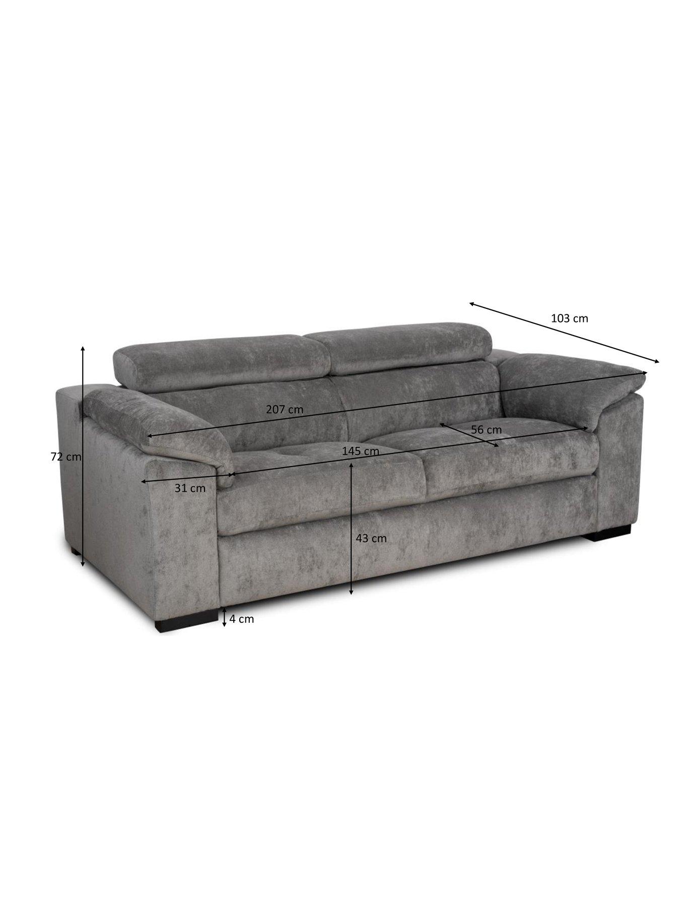 Image 6 of 7 of The Very Collection Brady 3 Seater Fabric Sofa - Grey/Walnut - FSC Certified