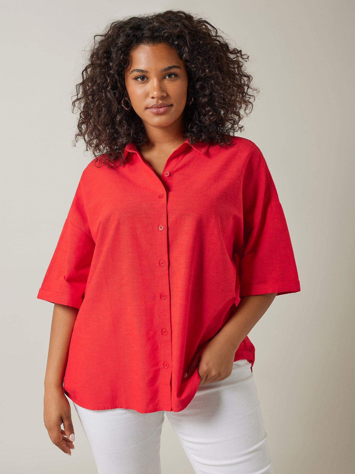  image of evans-short-sleeve-shirt-red