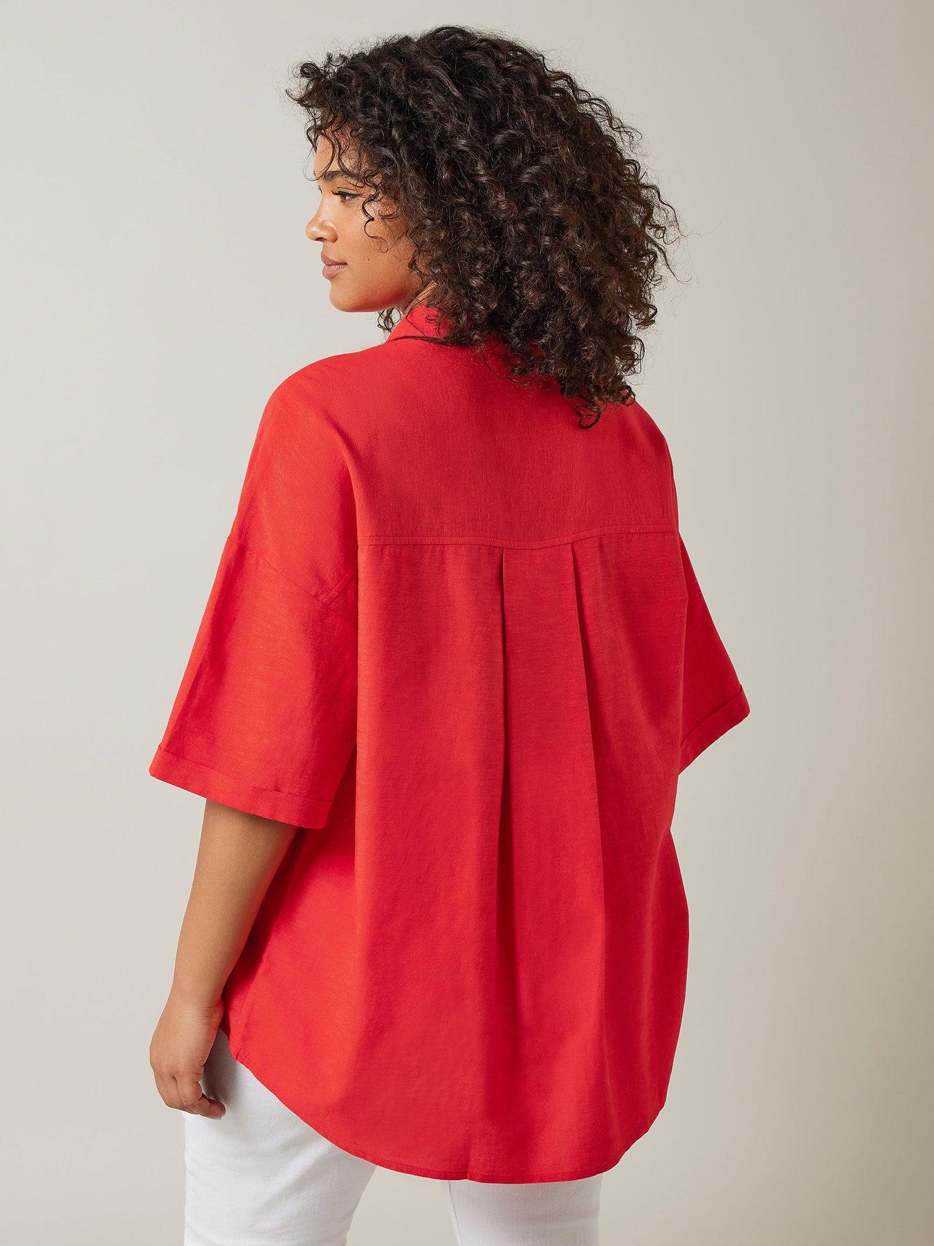  image of evans-short-sleeve-shirt-red
