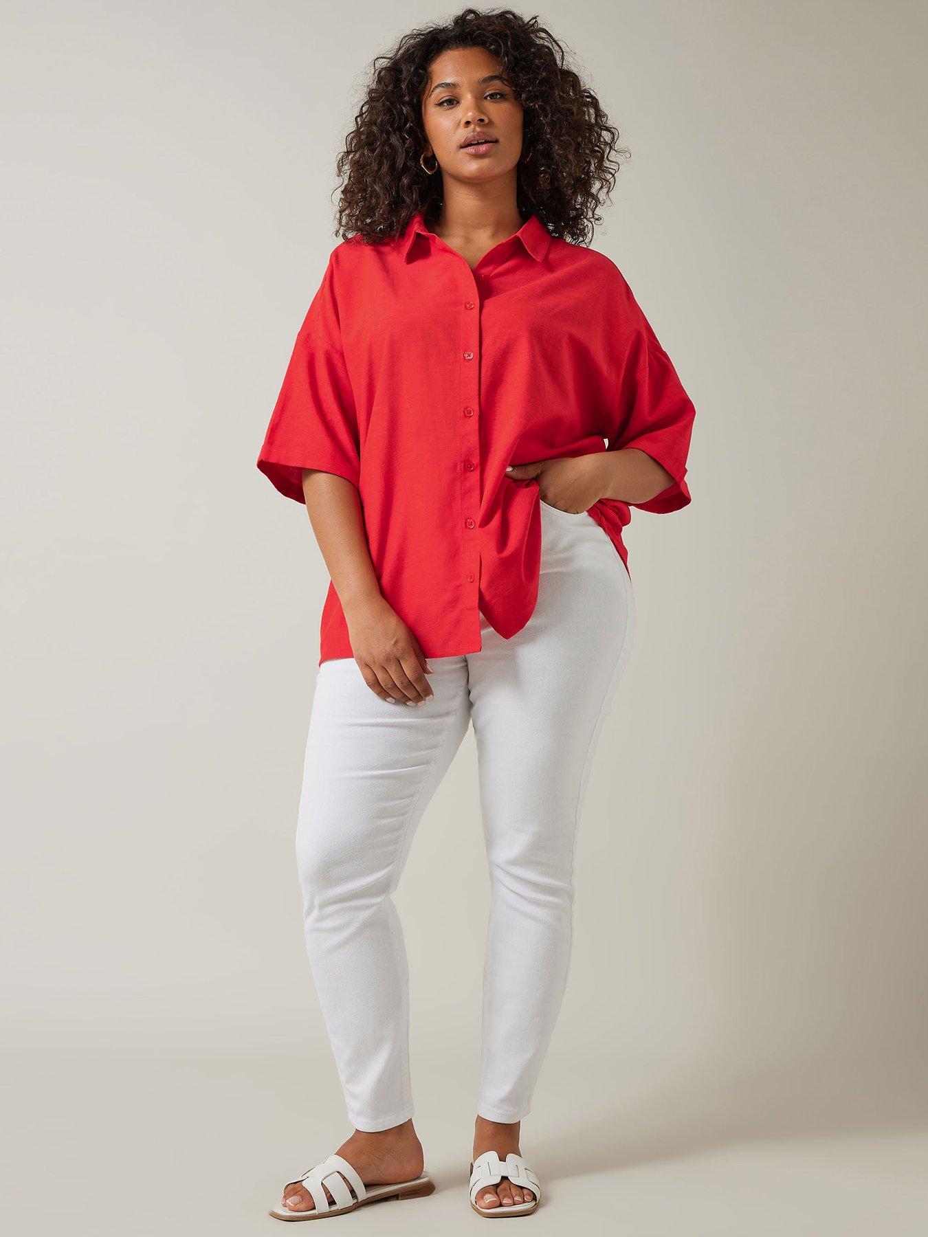  image of evans-short-sleeve-shirt-red