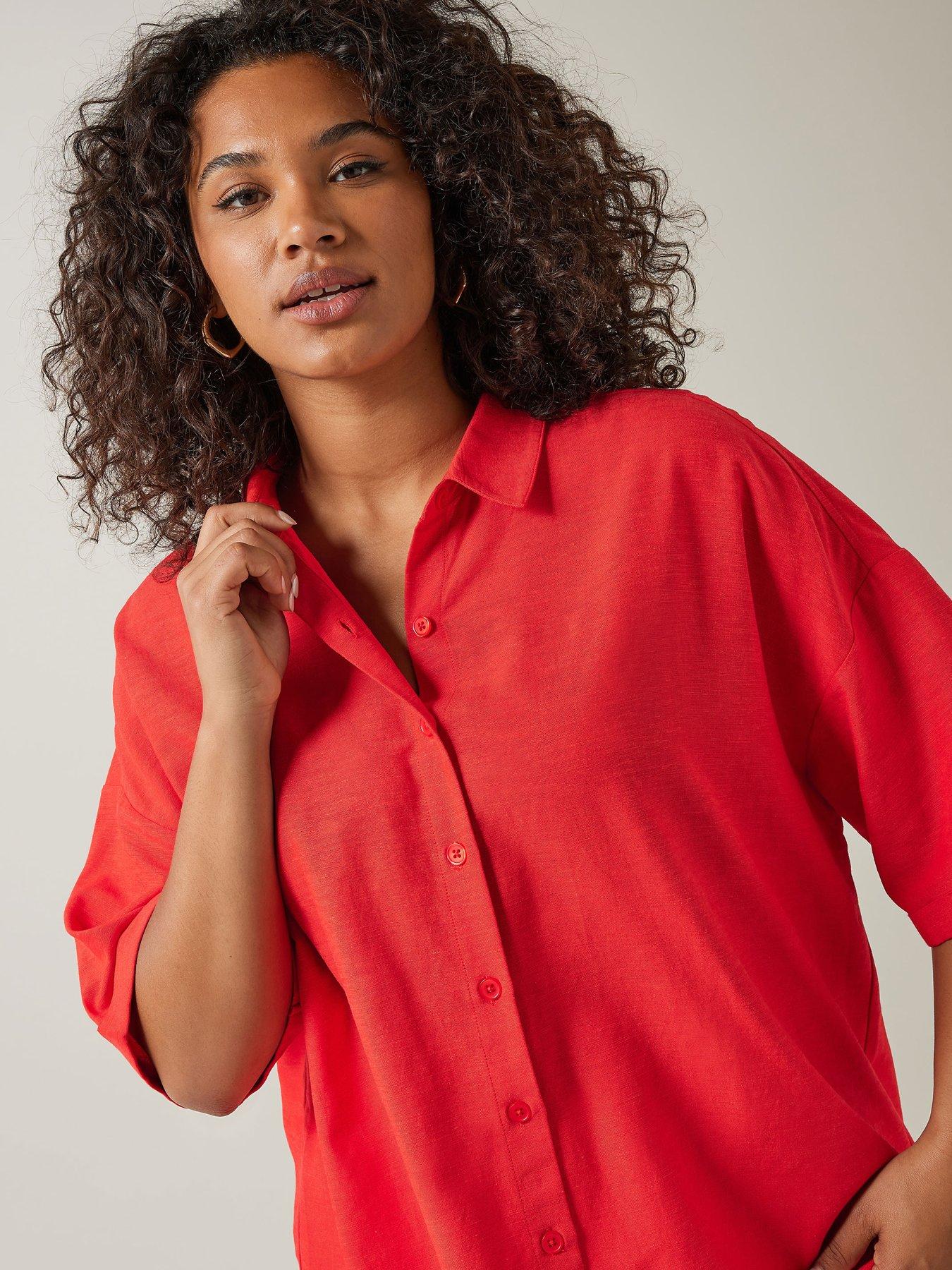  image of evans-short-sleeve-shirt-red