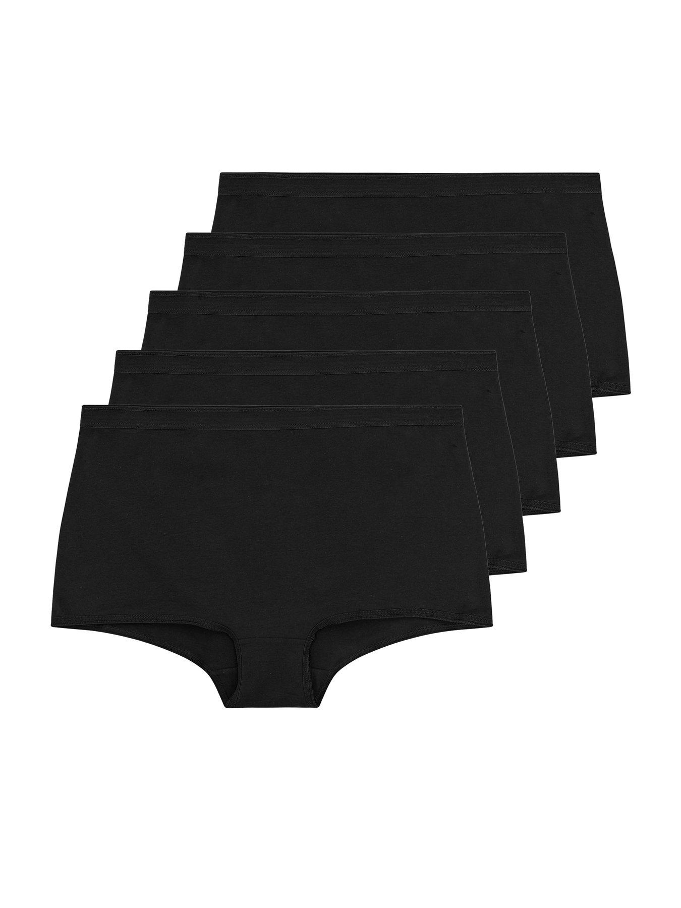 Image 1 of 4 of Yours Curve 5 Pack Briefs With Stretch - Black