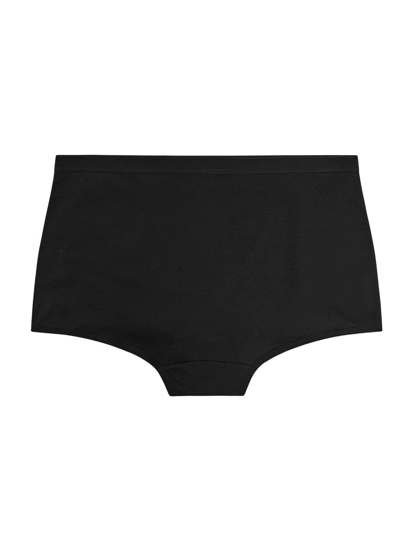 Image 2 of 4 of Yours Curve 5 Pack Briefs With Stretch - Black