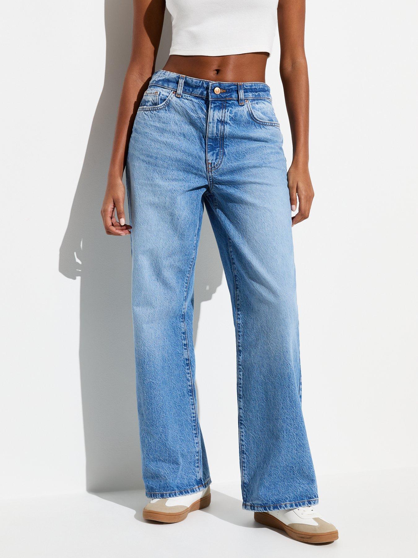 New Look Blue Mid-rise Slouchy Wide Leg Jeans Littlewoods - Main Image