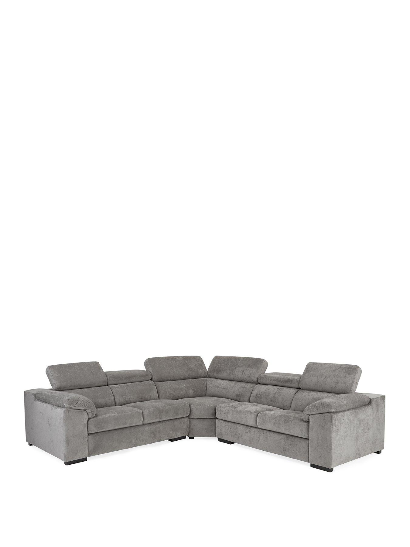 Image 2 of 7 of Very Home Brady Fabric Corner Group Sofa - Grey/Walnut - FSC Certified