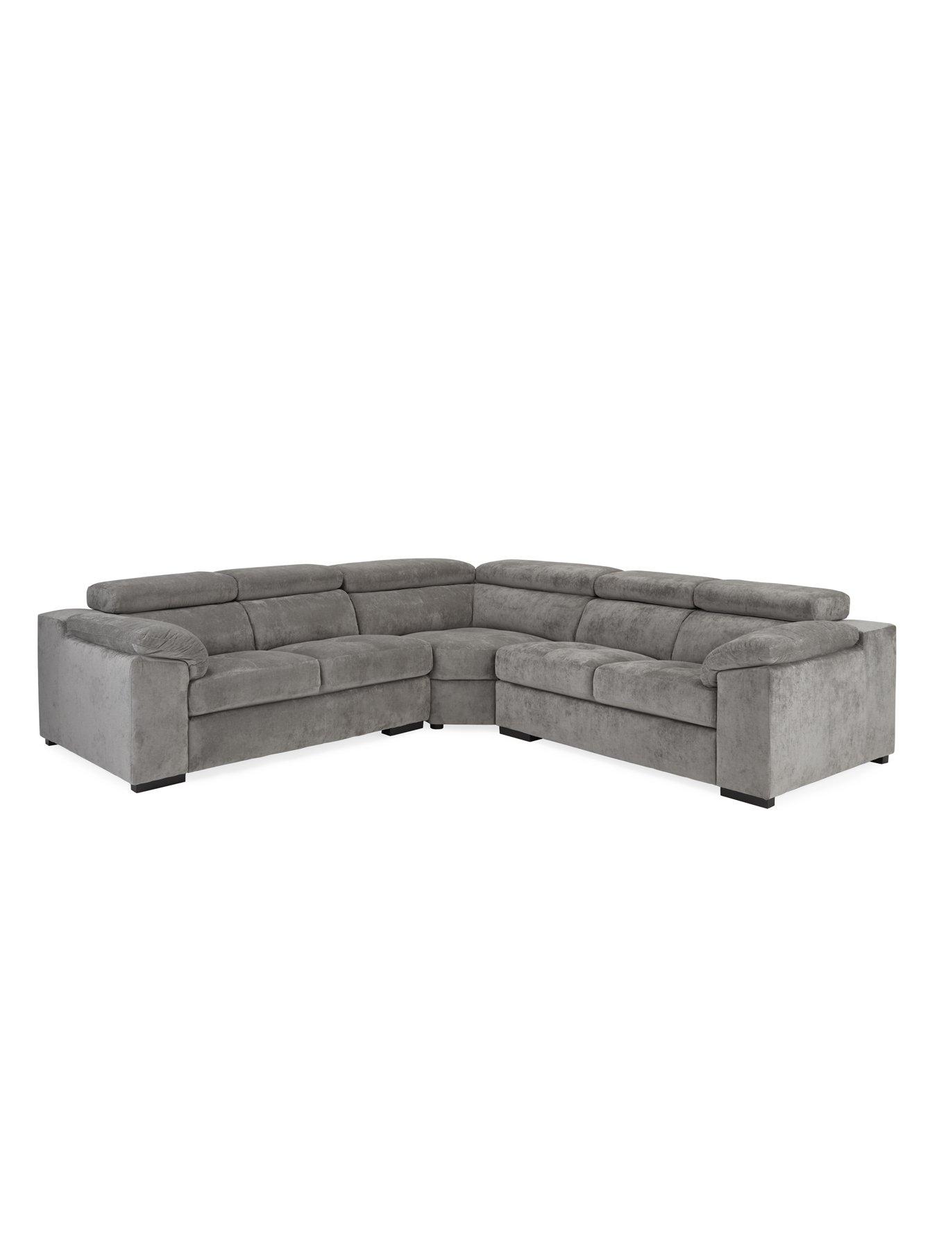 Image 4 of 7 of Very Home Brady Fabric Corner Group Sofa - Grey/Walnut - FSC Certified