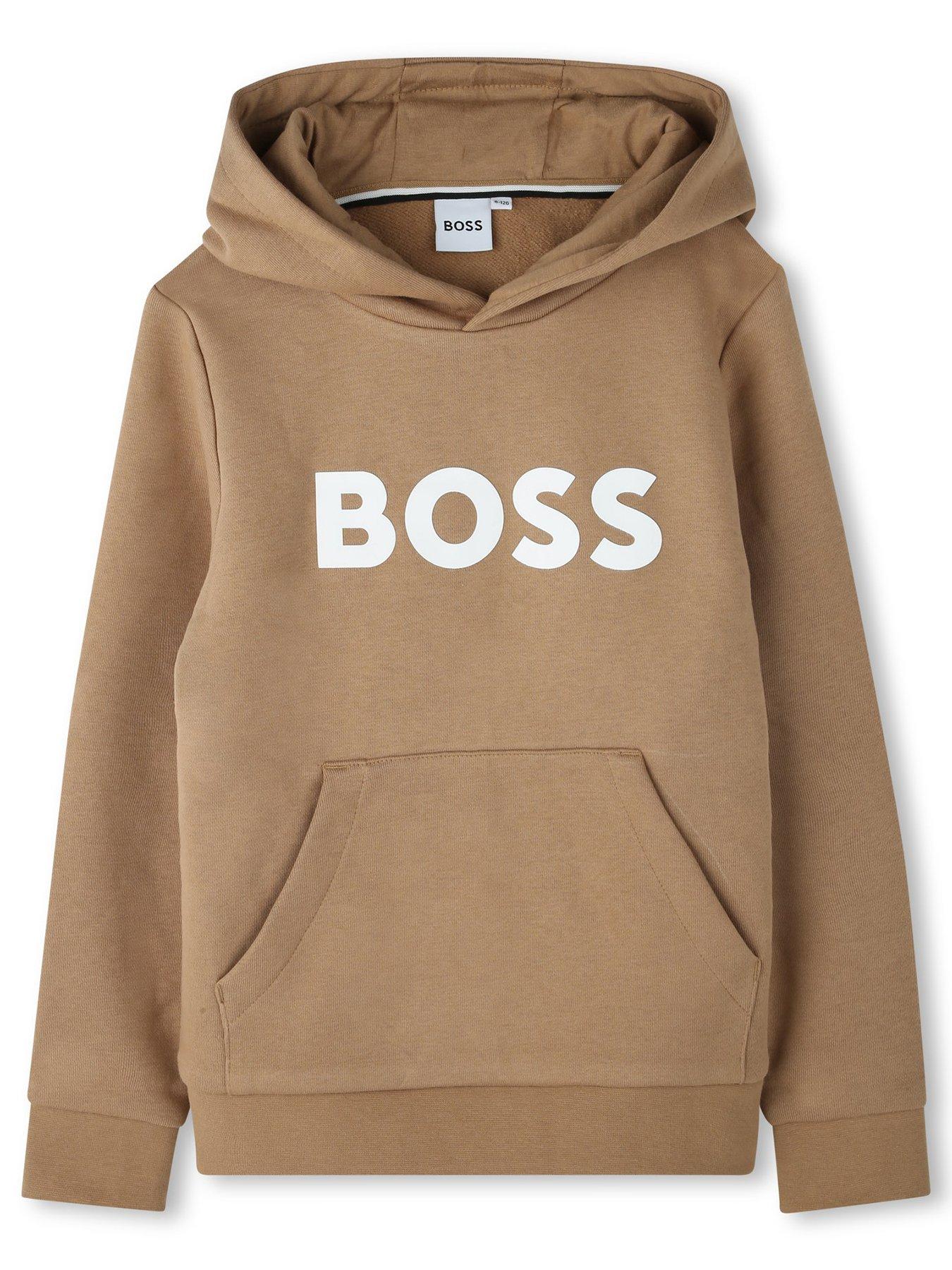 undefined Boys Logo Hoodie - Beige