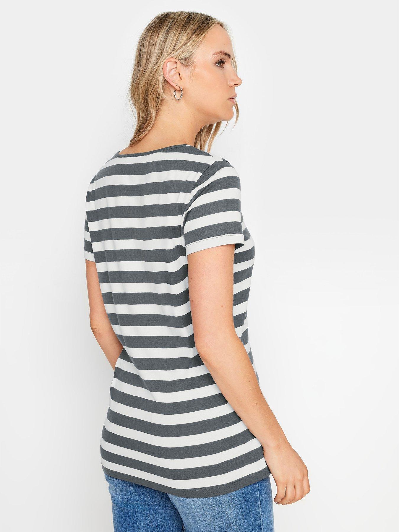  image of long-tall-sally-tall-stripe-scoop-neck-t-shirt-grey
