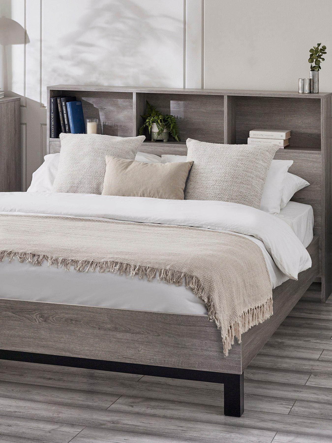  image of julian-bowen-bali-bookcase-headboard-bed-135cm