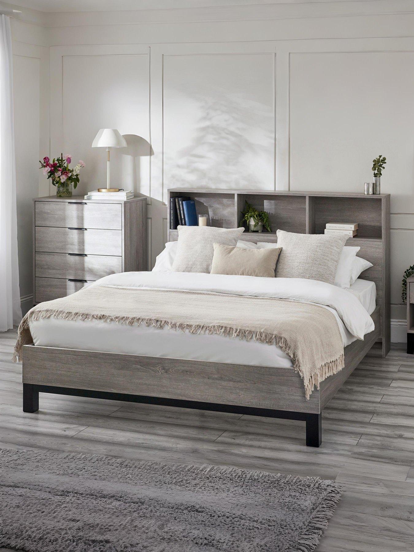 Julian Bowen Bali Bookcase Headboard Bed, 135cm