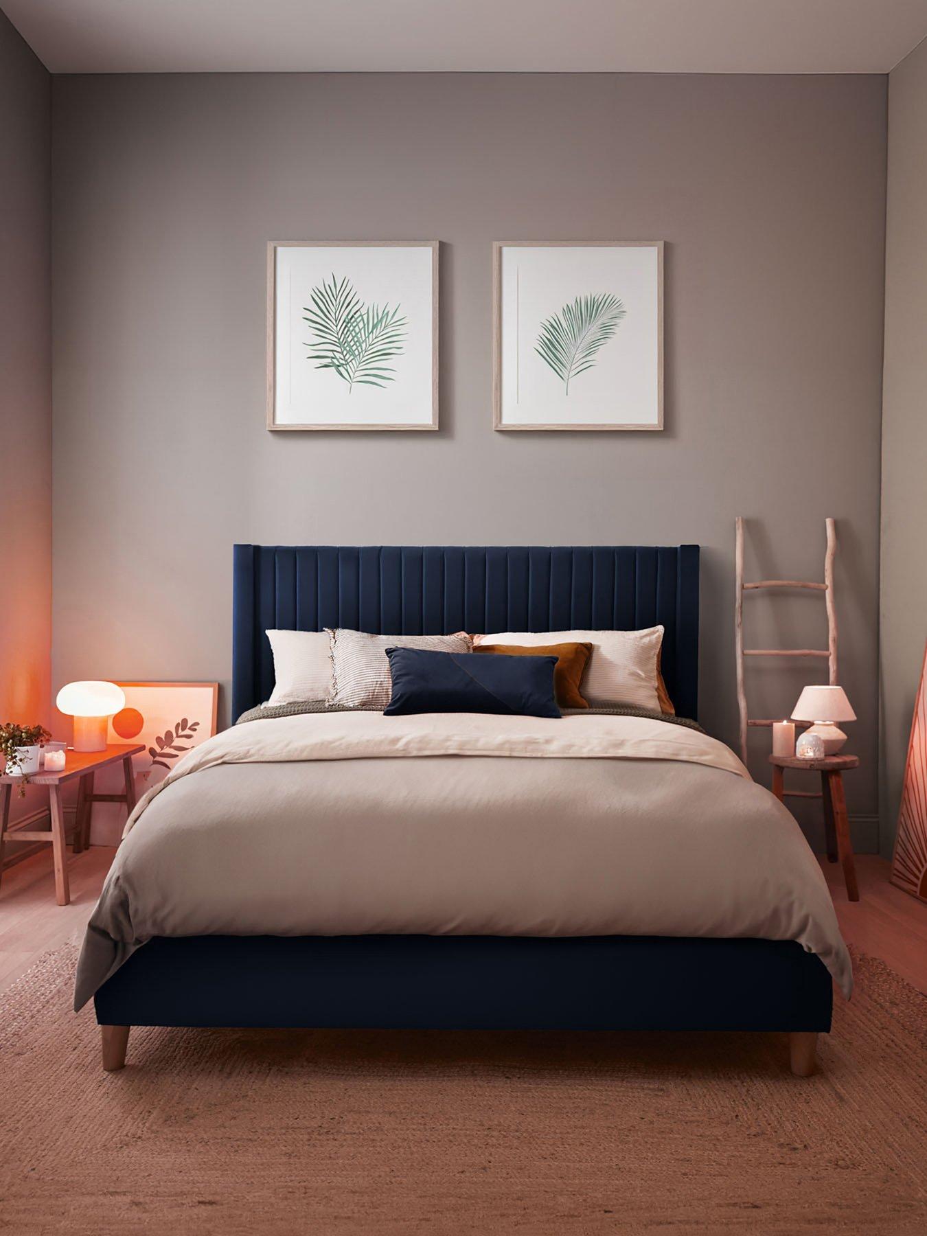  image of silentnight-slumber-headboard-velvet-navy