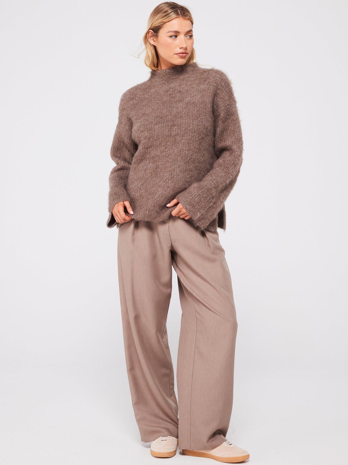 Image 3 of 4 of PIECES High Neck Knitted Jumper - Beige