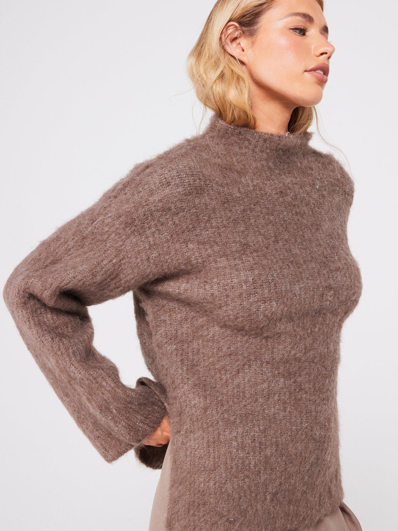 Image 4 of 4 of PIECES High Neck Knitted Jumper - Beige