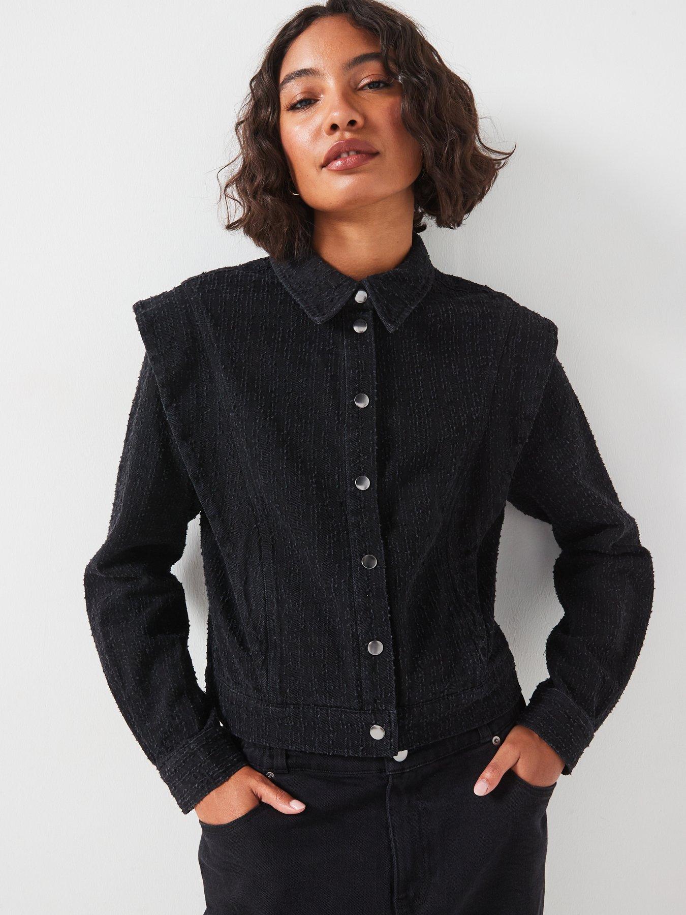 undefined Denim Long Sleeve Jacket - Black