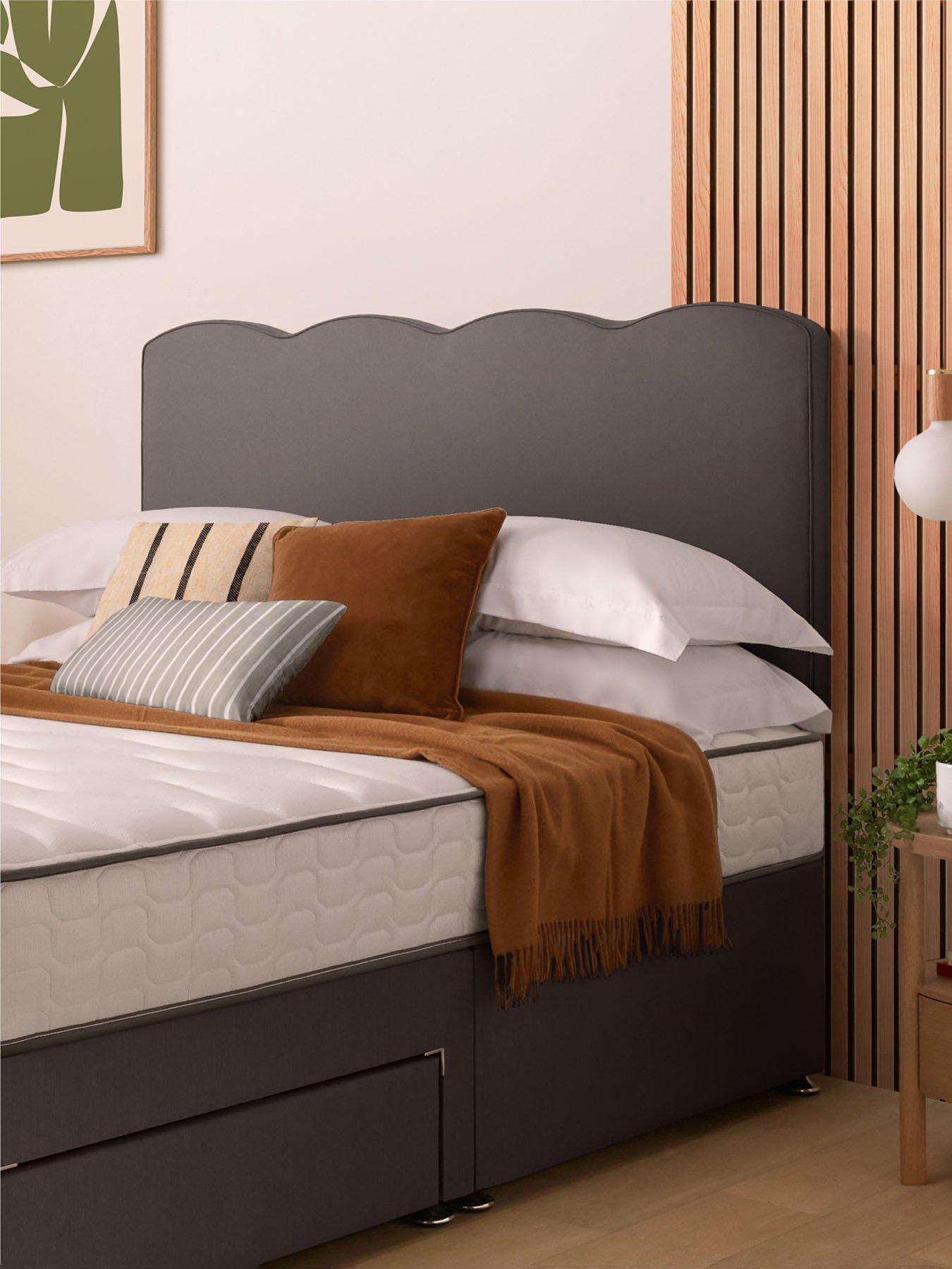 undefined Wave Headboard - Woven - Slate Grey