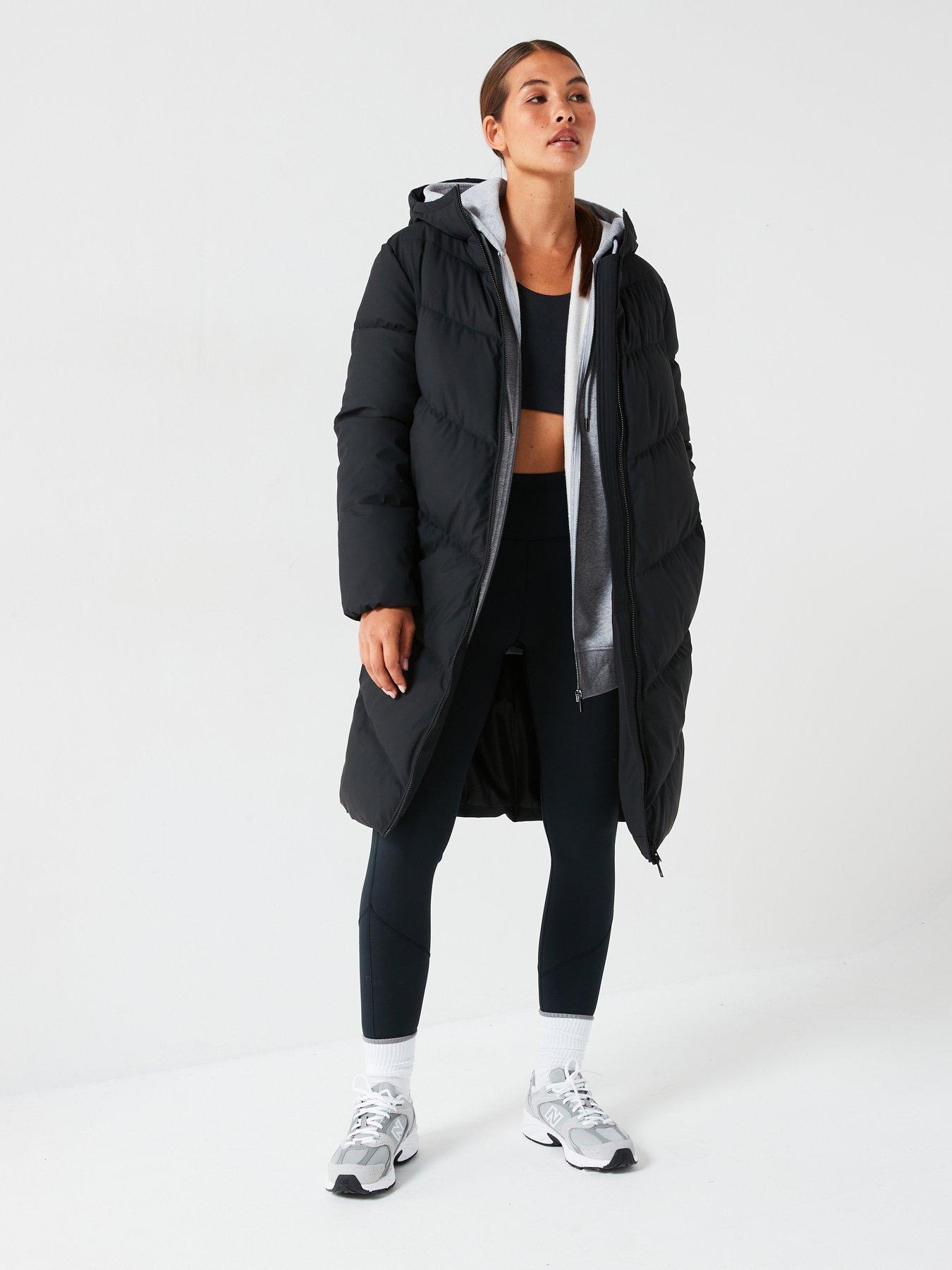 JDY Padded Longline Coat Black littlewoods