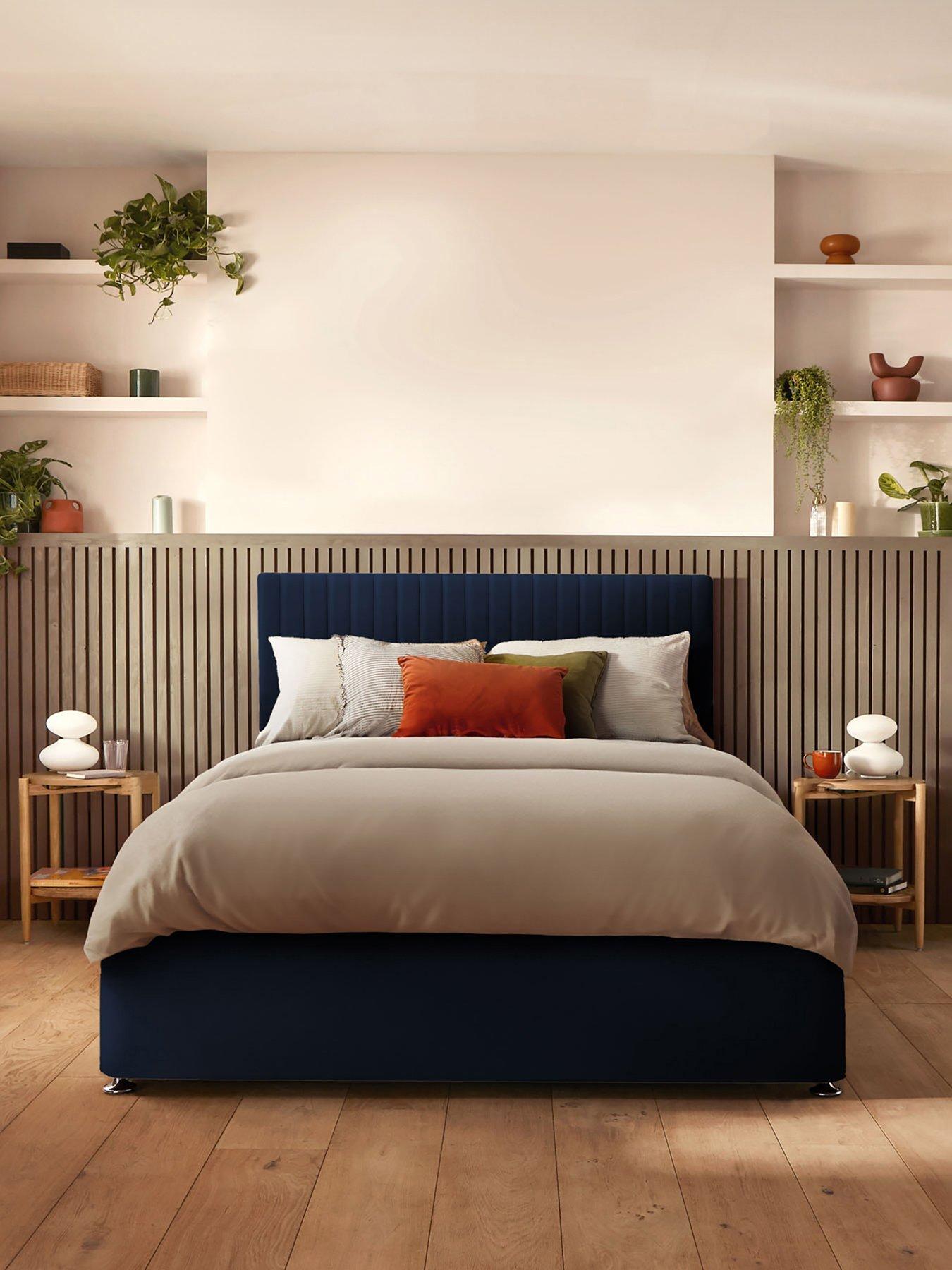 image of silentnight-dusk-headboard--nbspvelvet-navy