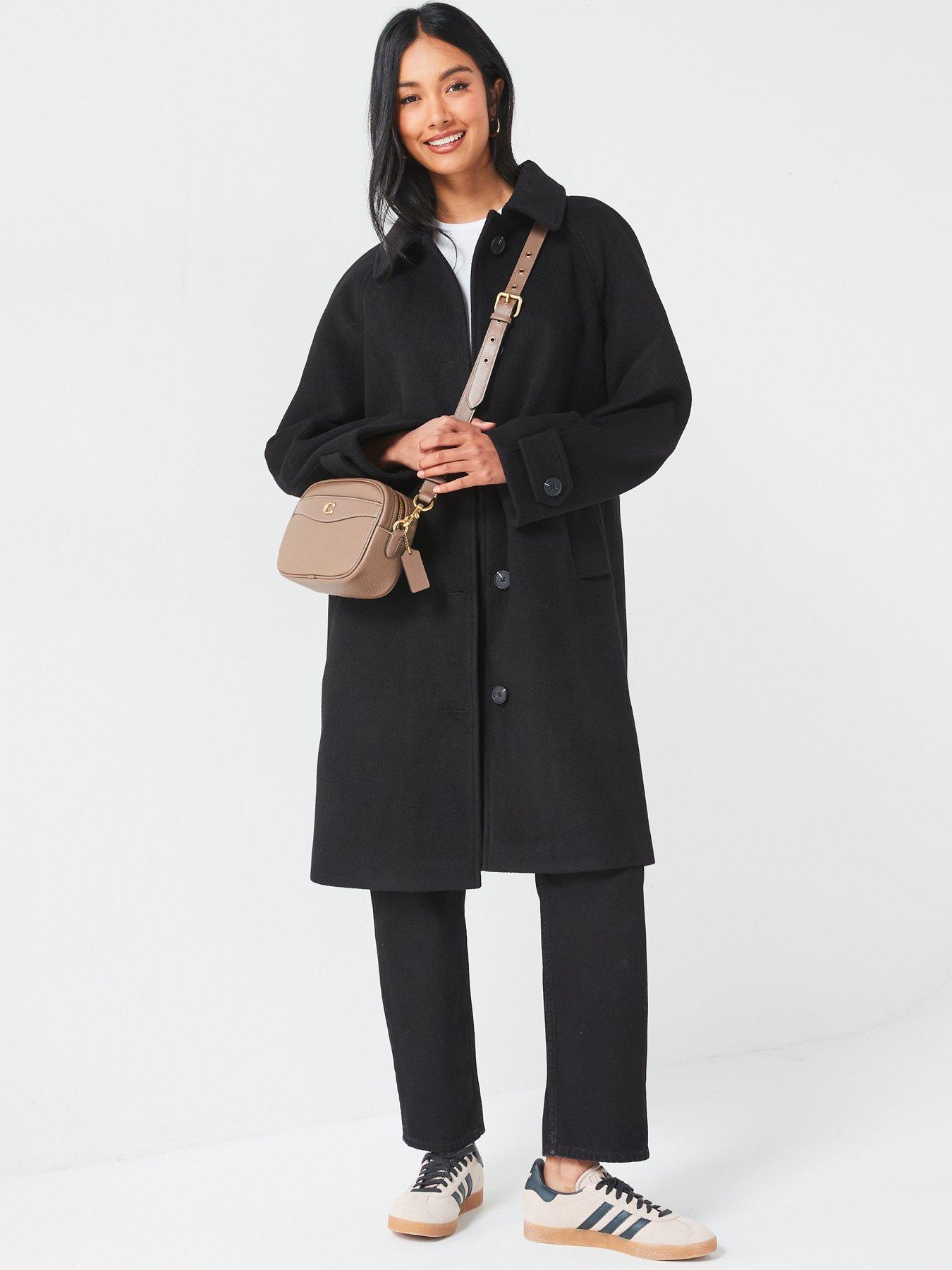  image of v-by-very-faux-wool-trench-coat-black