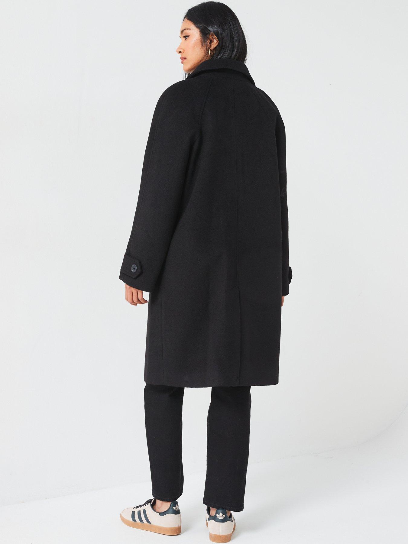  image of v-by-very-faux-wool-trench-coat-black