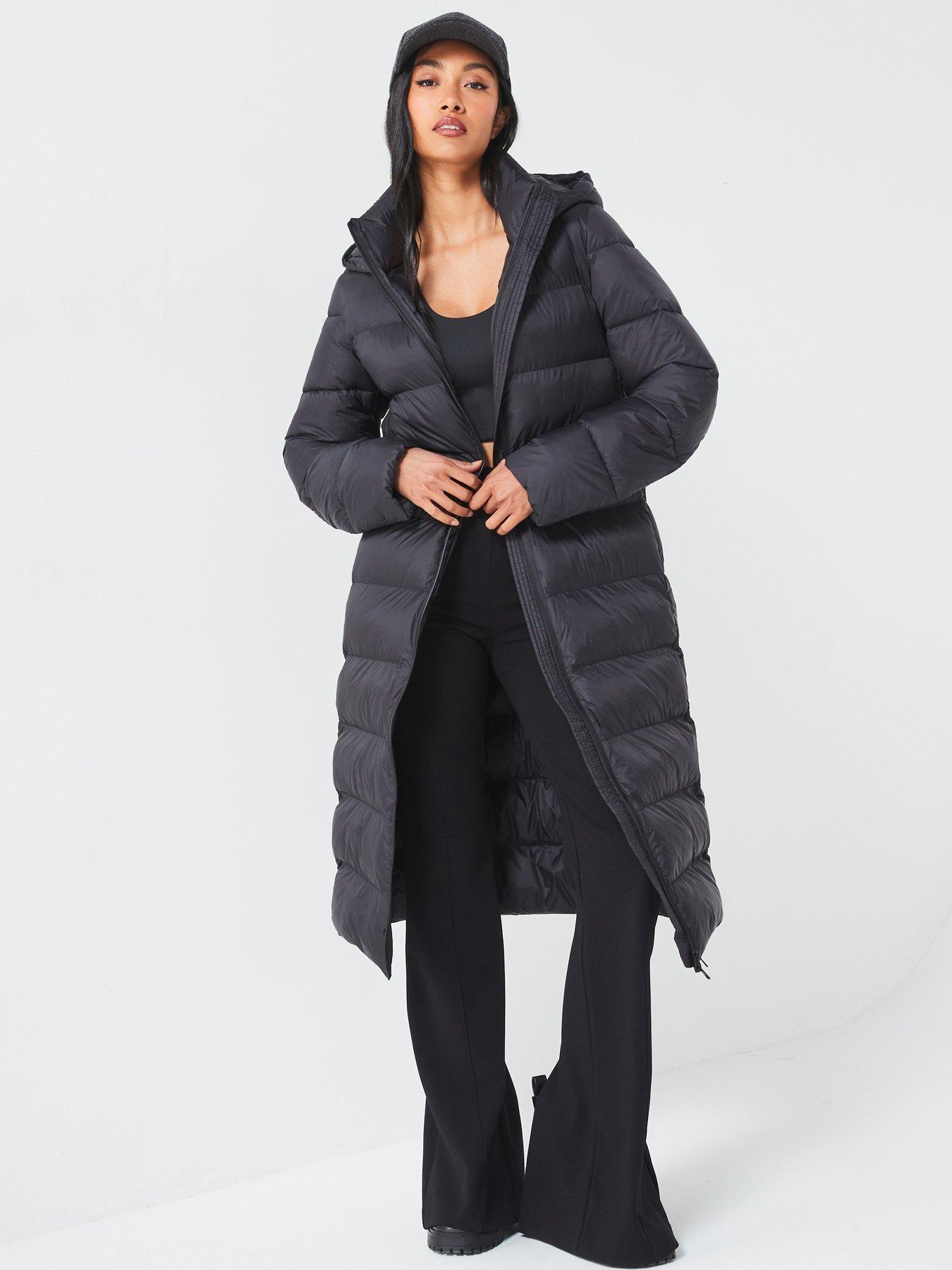  image of v-by-very-water-resistant-long-hooded-coat-black
