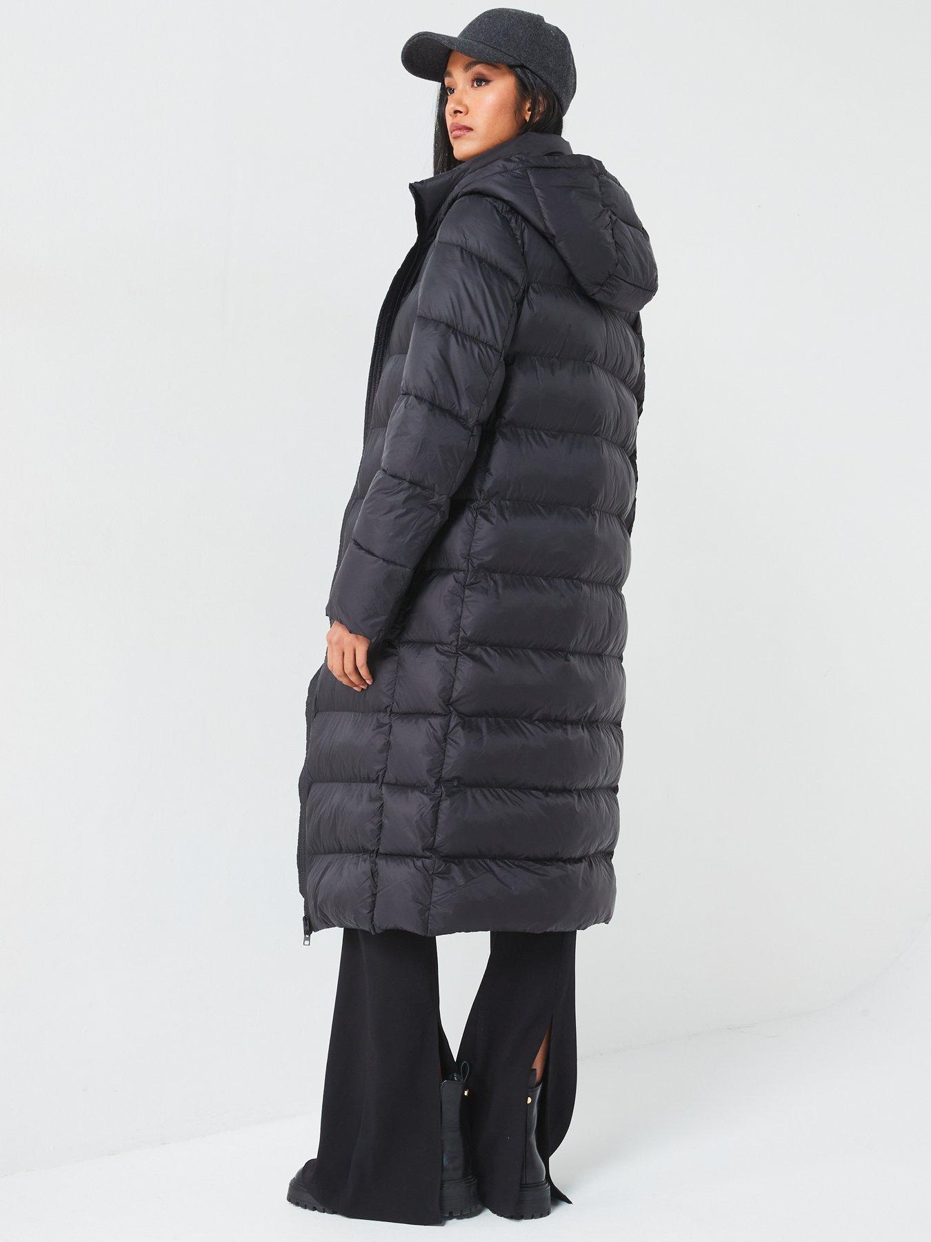  image of v-by-very-water-resistant-long-hooded-coat-black