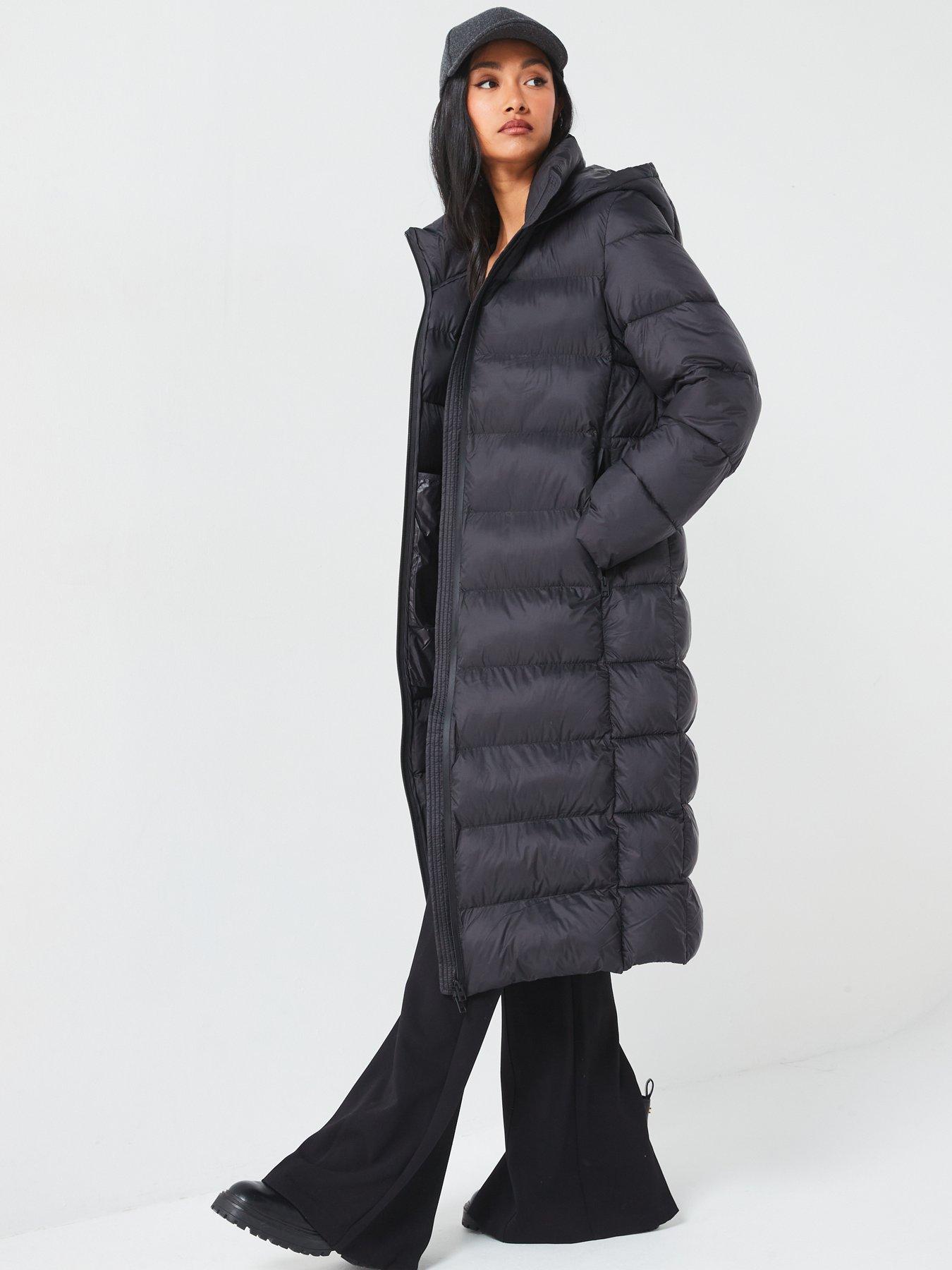  image of v-by-very-water-resistant-long-hooded-coat-black