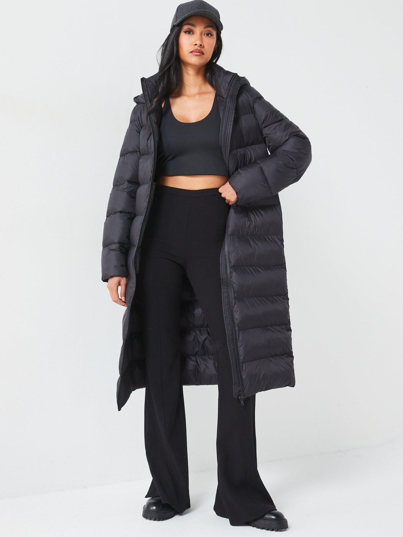  image of v-by-very-water-resistant-long-hooded-coat-black