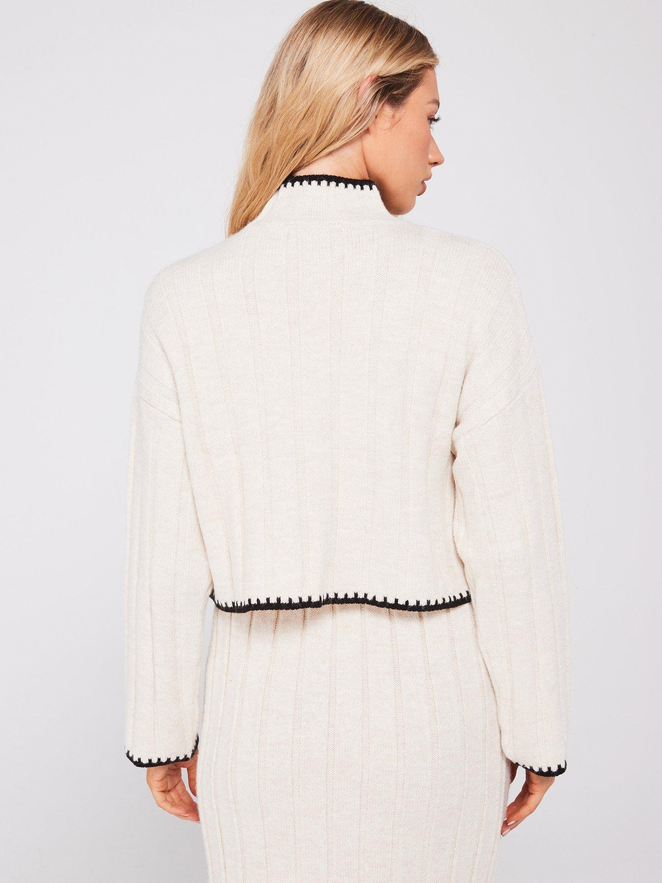  image of only-stitch-detail-high-neck-jumper-cream