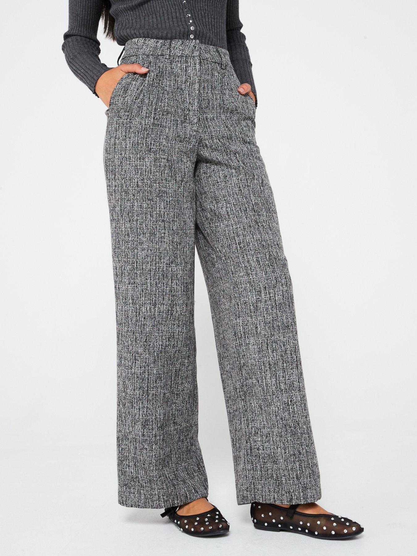  image of vila-tailored-wide-leg-pant-grey