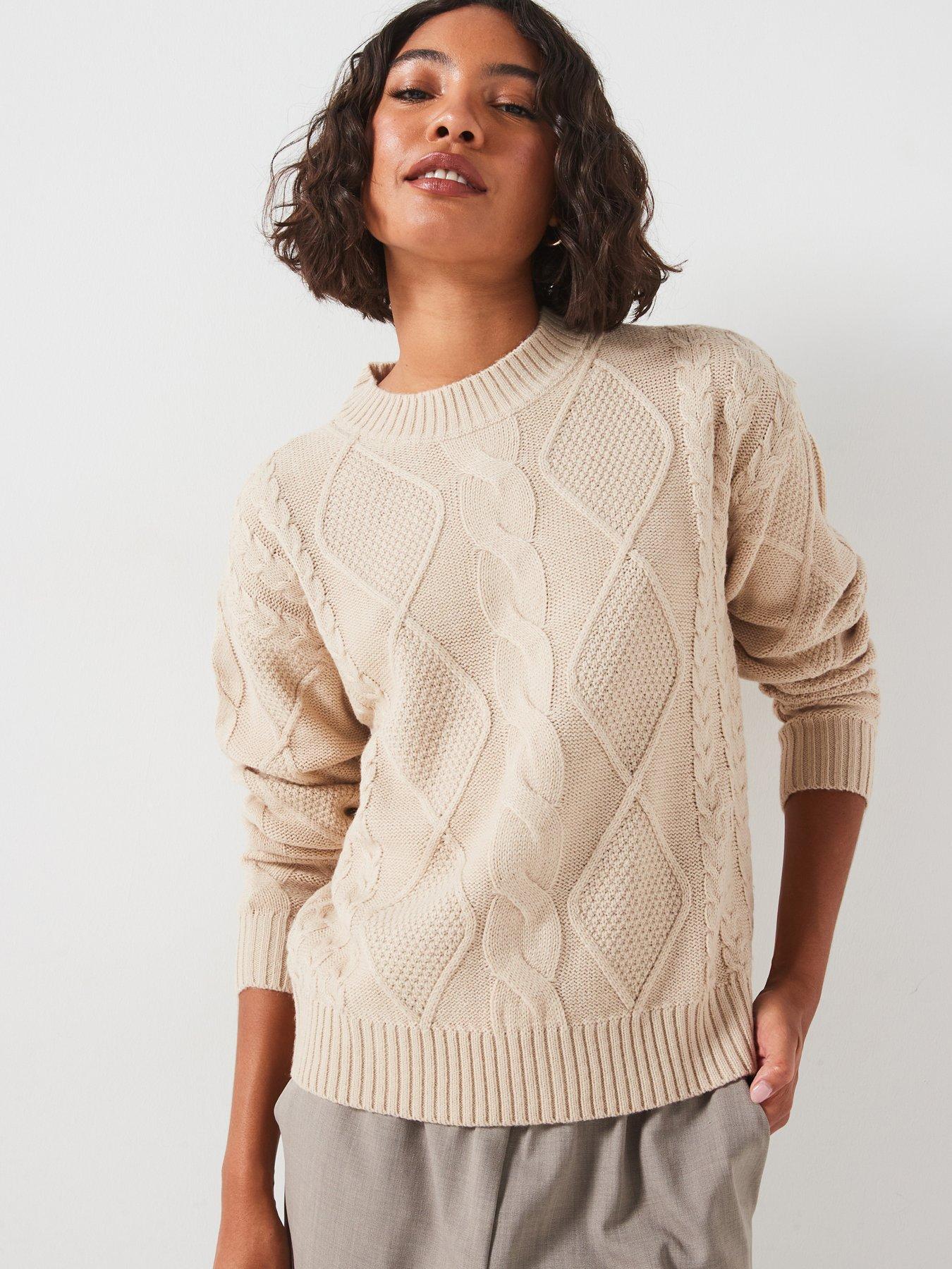  image of vila-cable-knitted-jumper-cream