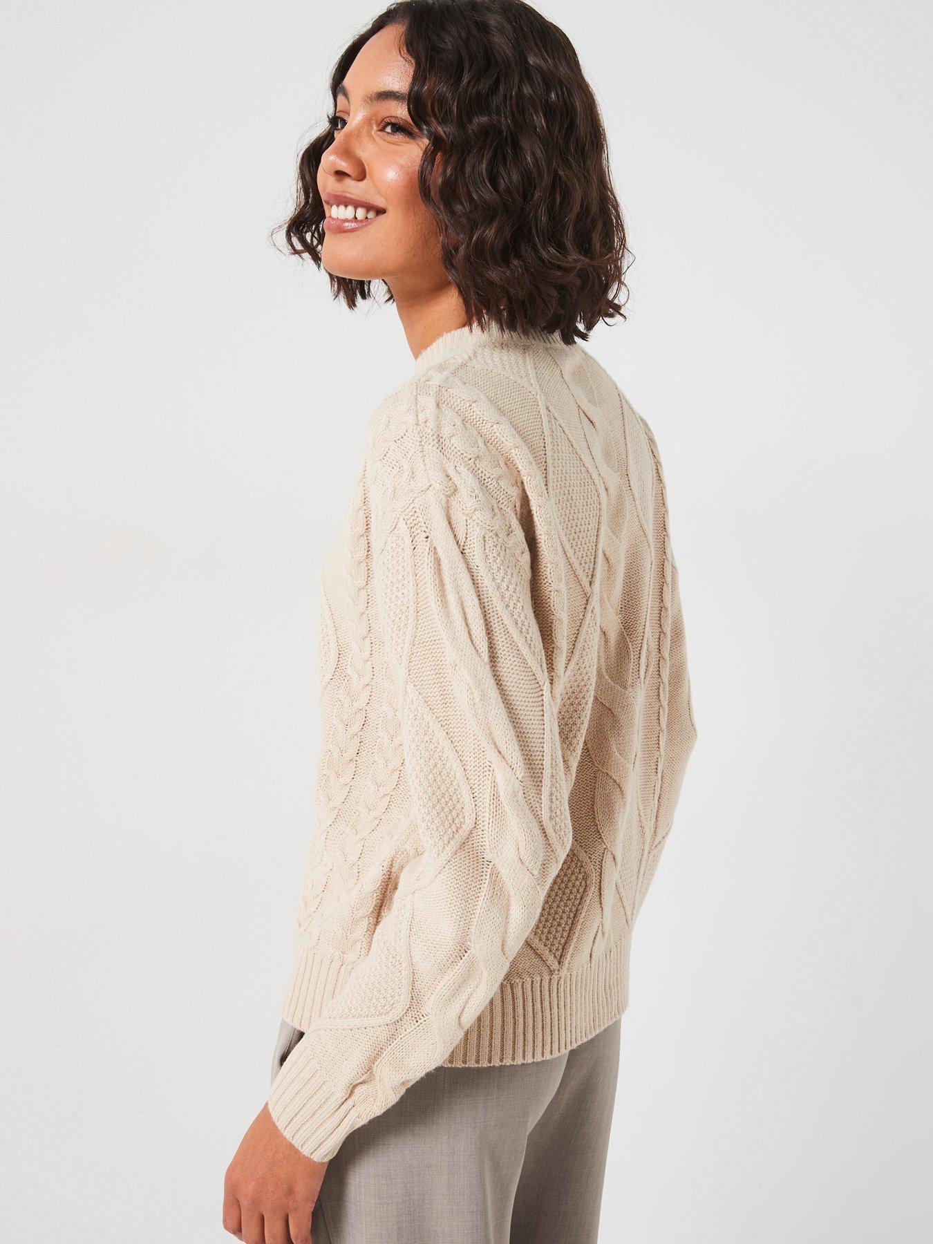  image of vila-cable-knitted-jumper-cream
