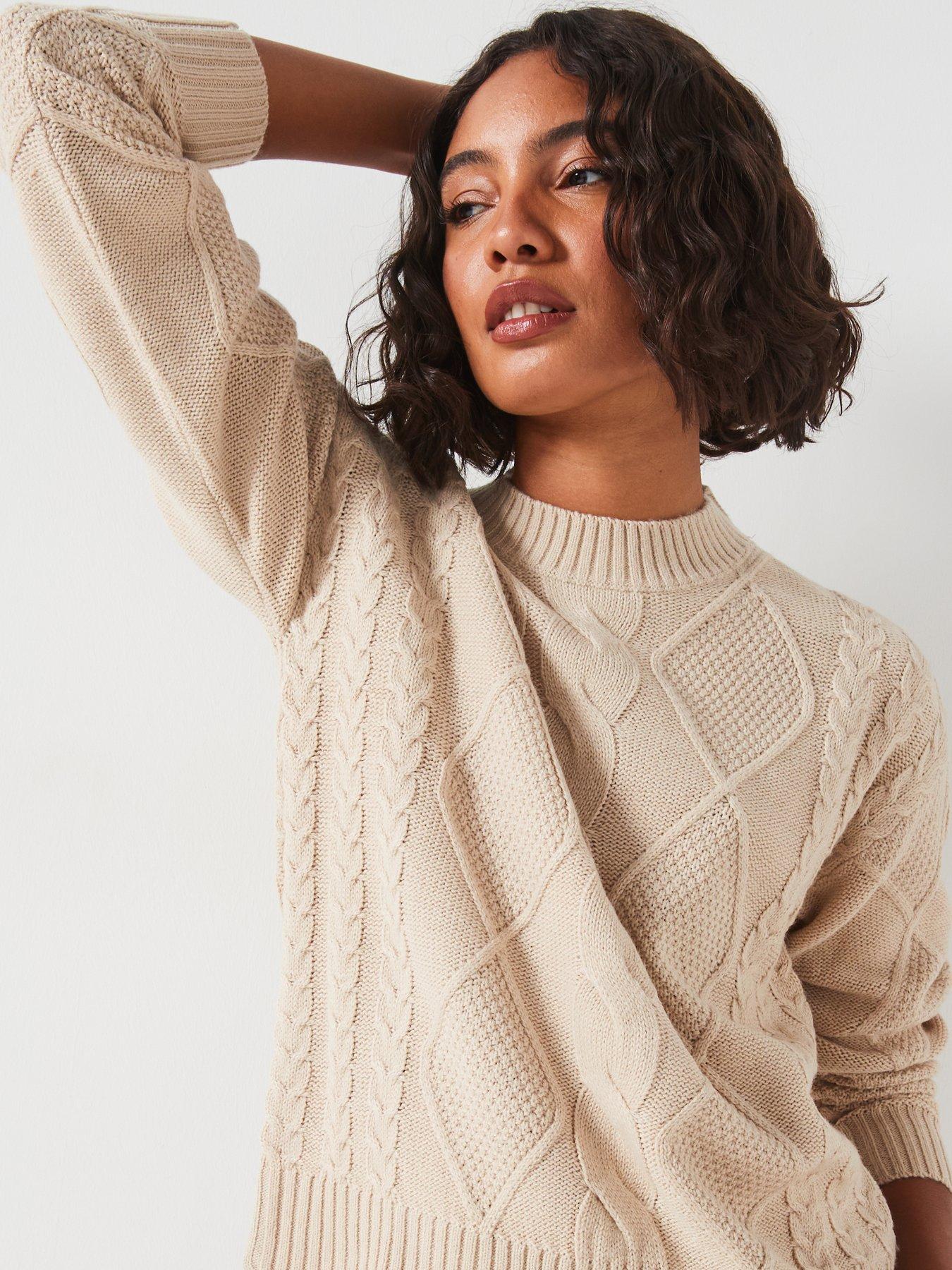  image of vila-cable-knitted-jumper-cream