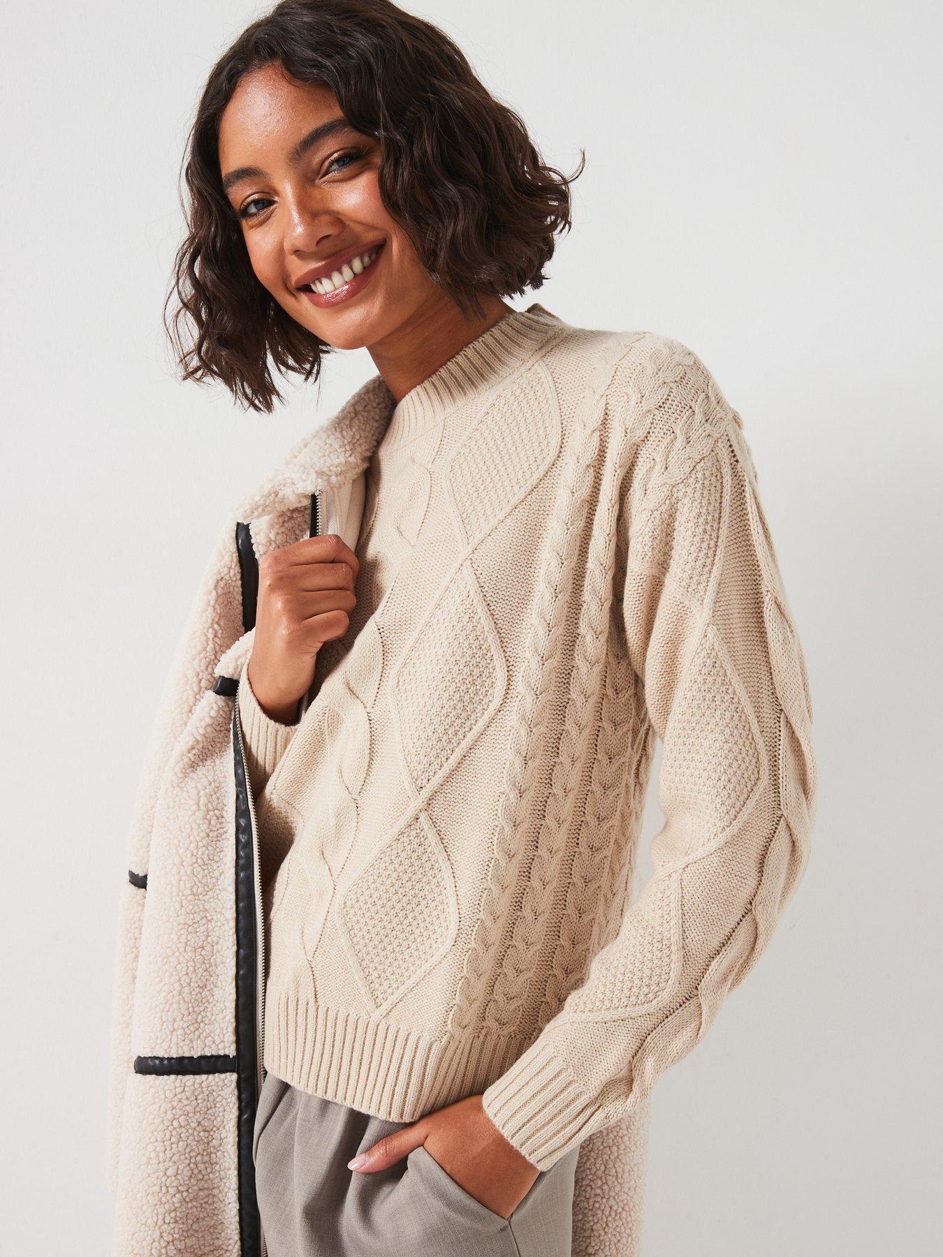  image of vila-cable-knitted-jumper-cream