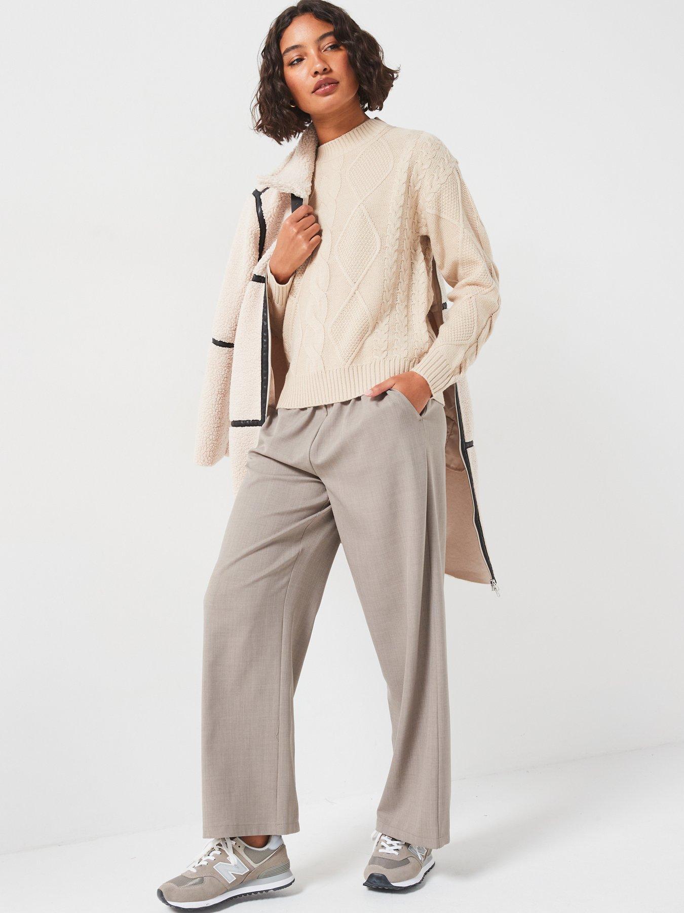  image of vila-cable-knitted-jumper-cream
