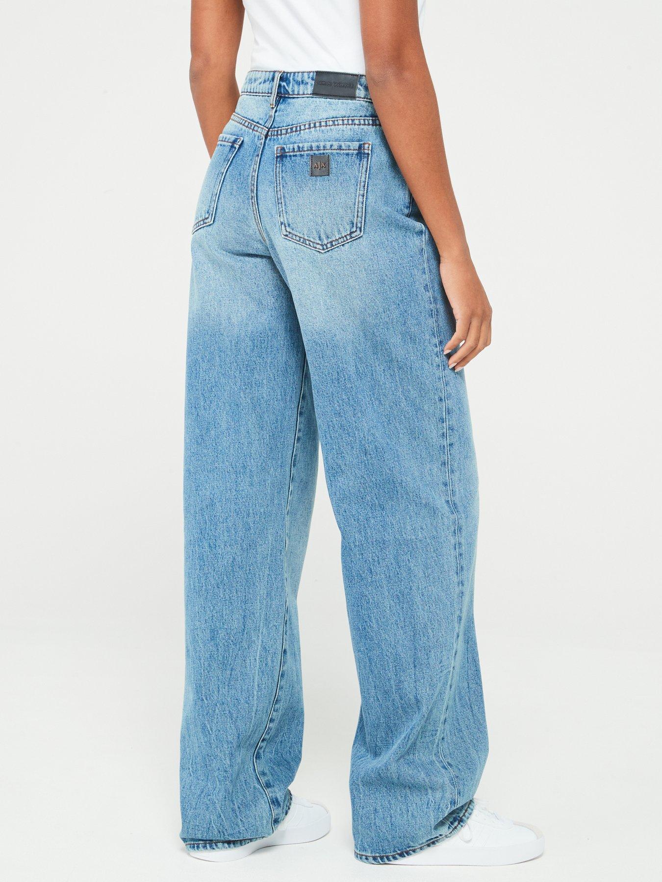  image of armani-exchange-loose-fit-straight-leg-jean-blue