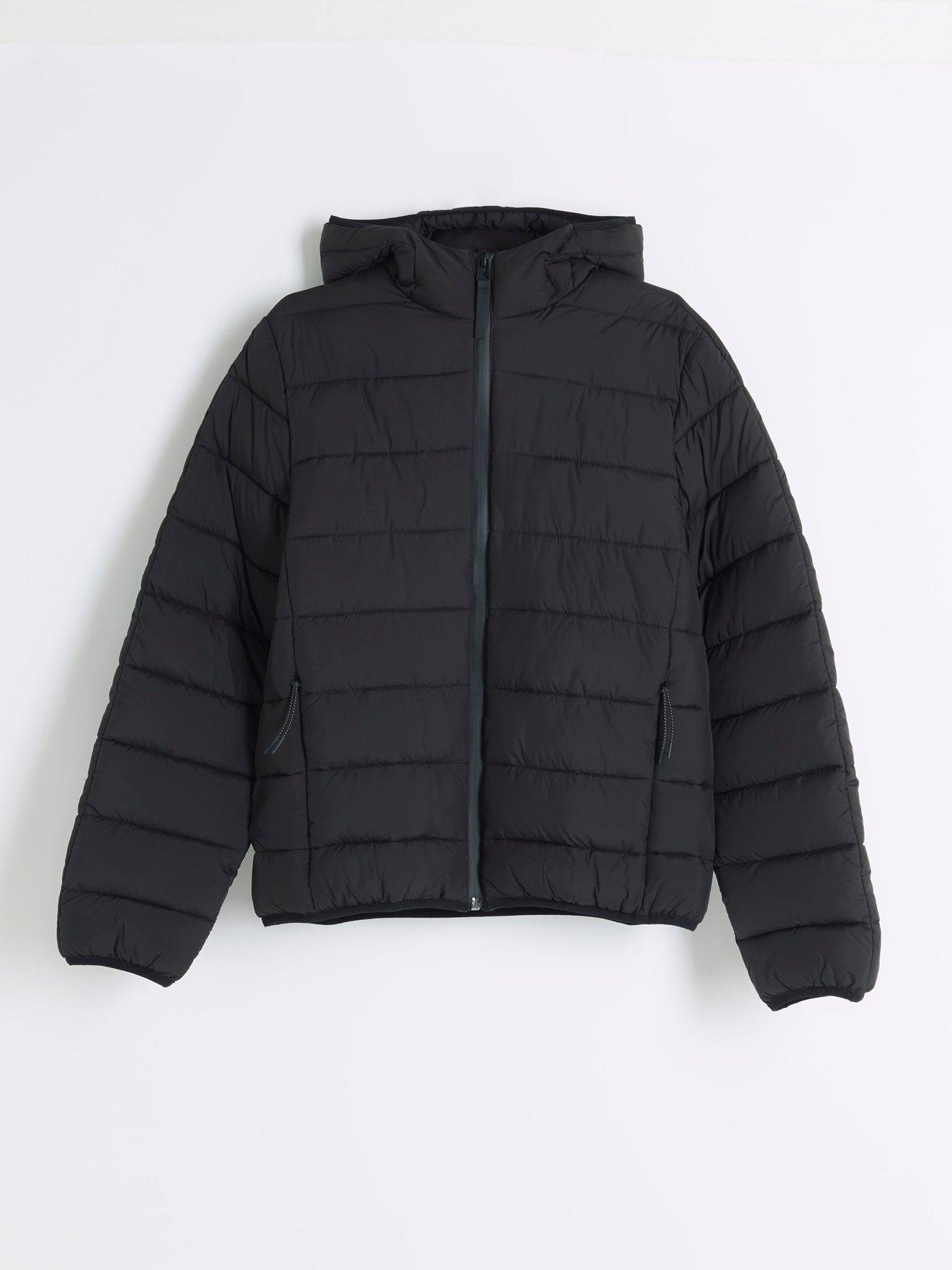River Island Quilted Hooded Padded Jacket Black Littlewoods