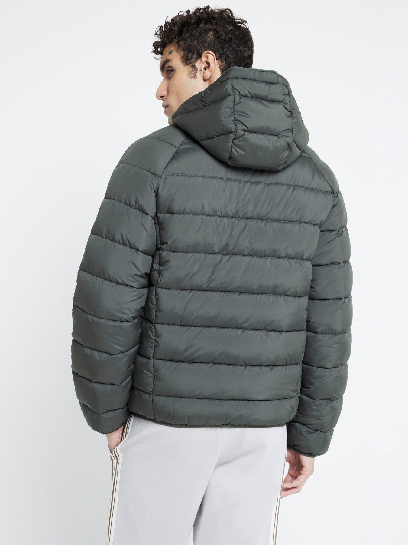  image of river-island-quilted-hooded-padded-jacket-green