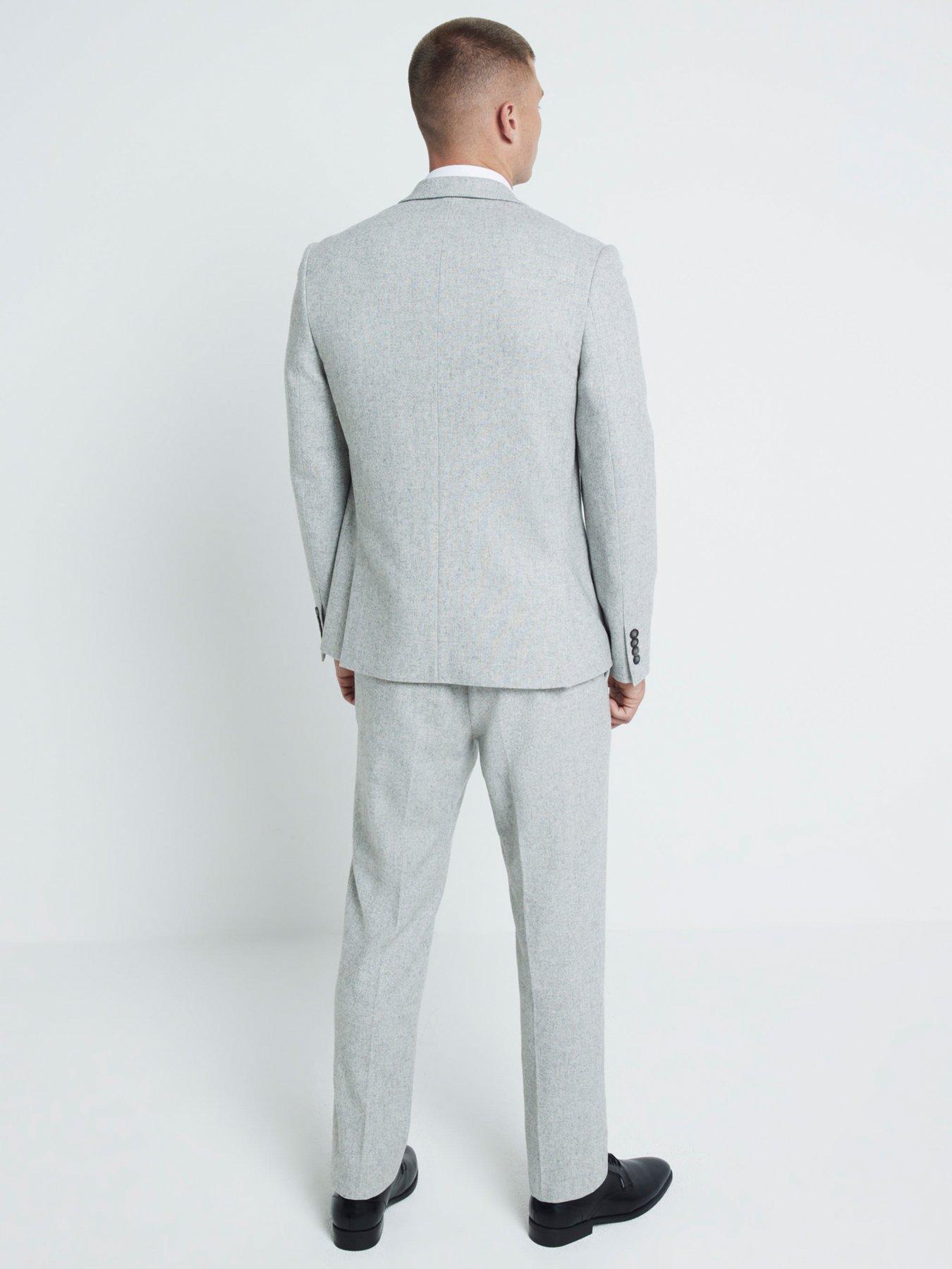  image of river-island-wool-suit-trousers-grey
