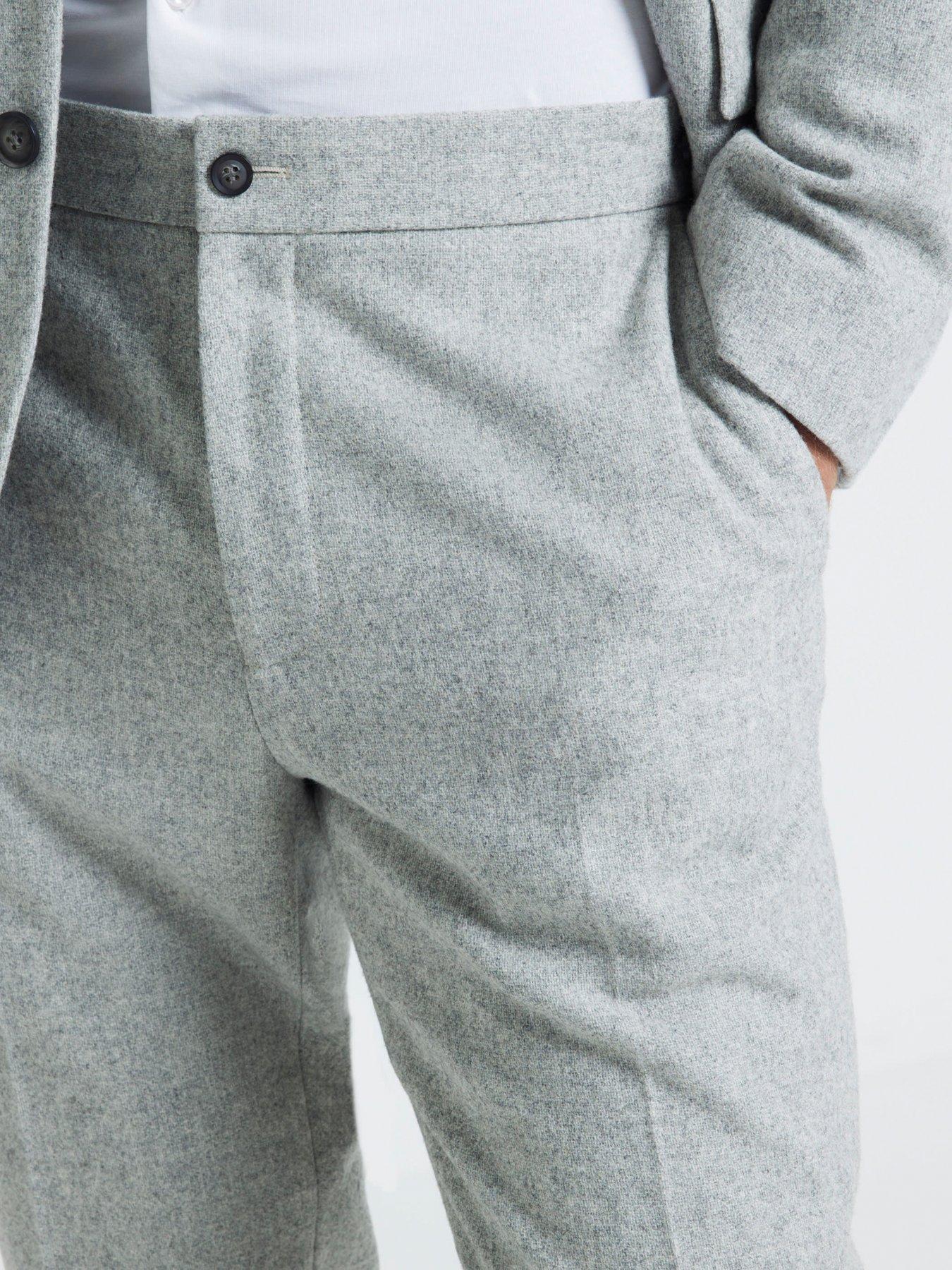  image of river-island-wool-suit-trousers-grey